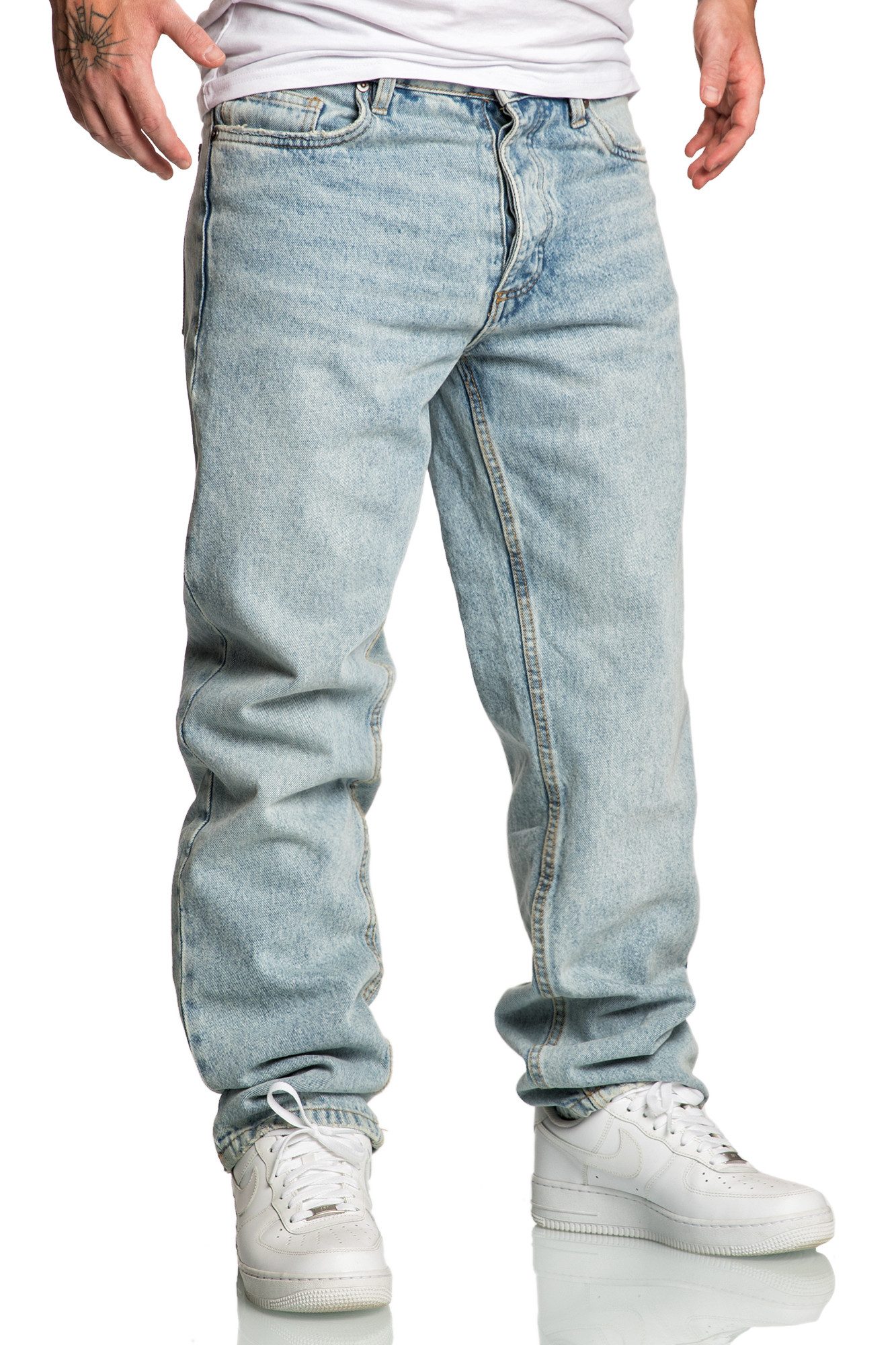 Amaci&Sons Weite Jeans BOX HILL 90s Baggy Jeans Herren 90s Denim Jeans Hose Straight Baggy