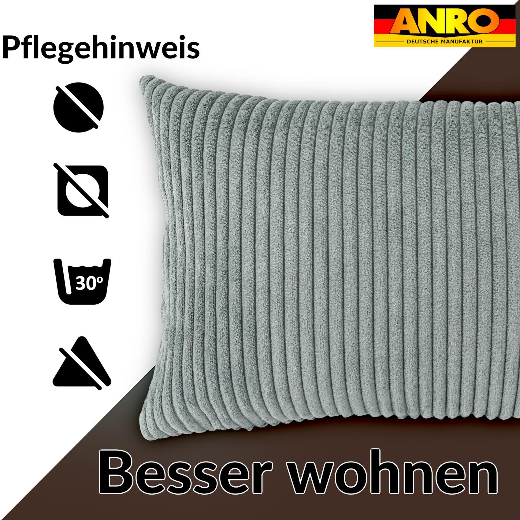 ANRO Dekokissen Kissenhülle MIT oder OHNE Füllung Kissenbezug Zierkissen, Kissenhülle in 30x50cm ohne Füllung Helltürkis – Bild 5 von 5