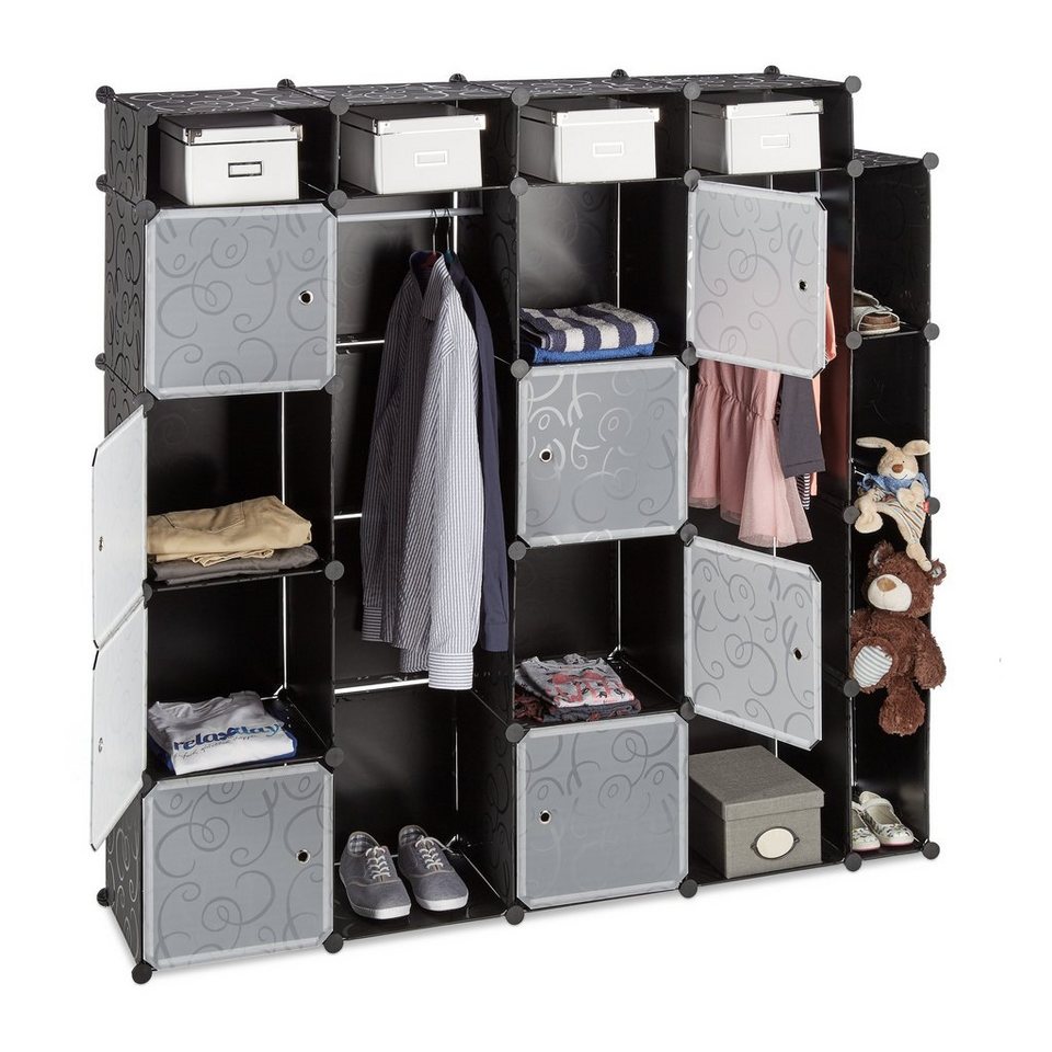 Kunststoff Garderobenschrank Kleiderschrank Stecksystem 20 Fächer Schuhschrank