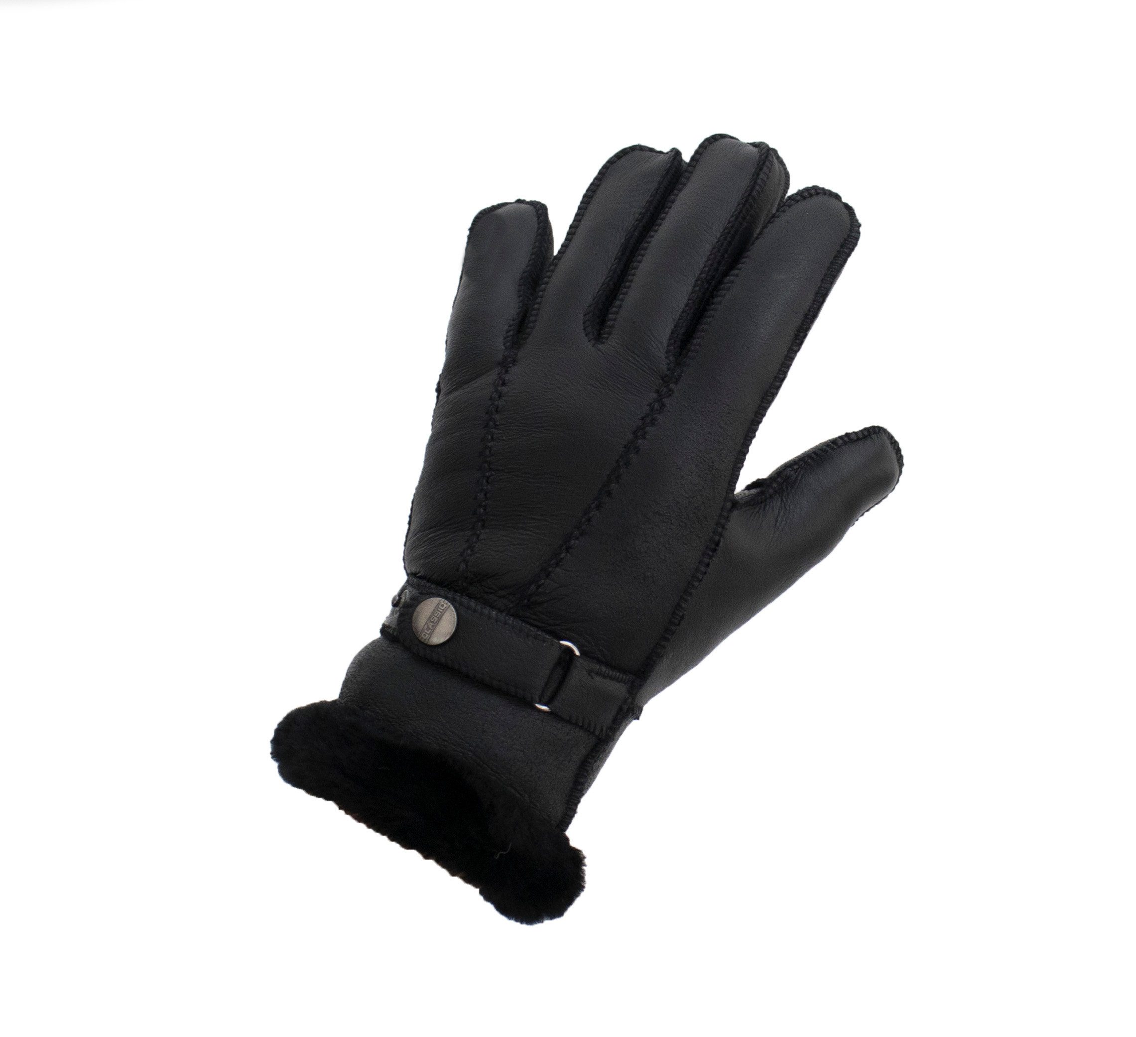Reissner Lammfelle Lederhandschuhe Finger Handschuhe Nappaleder gefüttert echtes Lammfell (2-St)