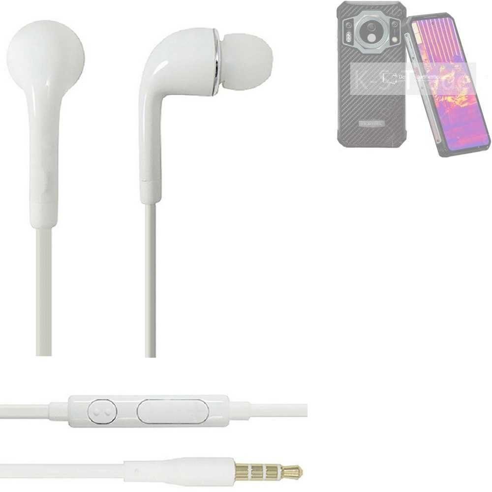 K-S-Trade für Oukitel WP21 Ultra In-Ear-Kopfhörer (Kopfhörer Headset mit Mikrofon u Lautstärkeregler weiß 3,5mm)