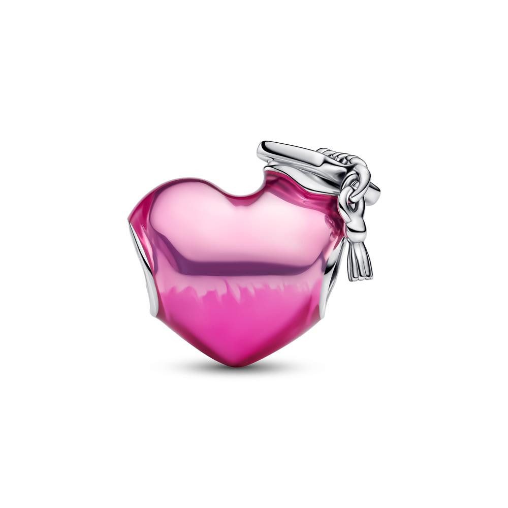 Pandora Charm-Einhänger PANDORA Herz Slide-Charm Abschluss 2025, 925er Silber, Moments