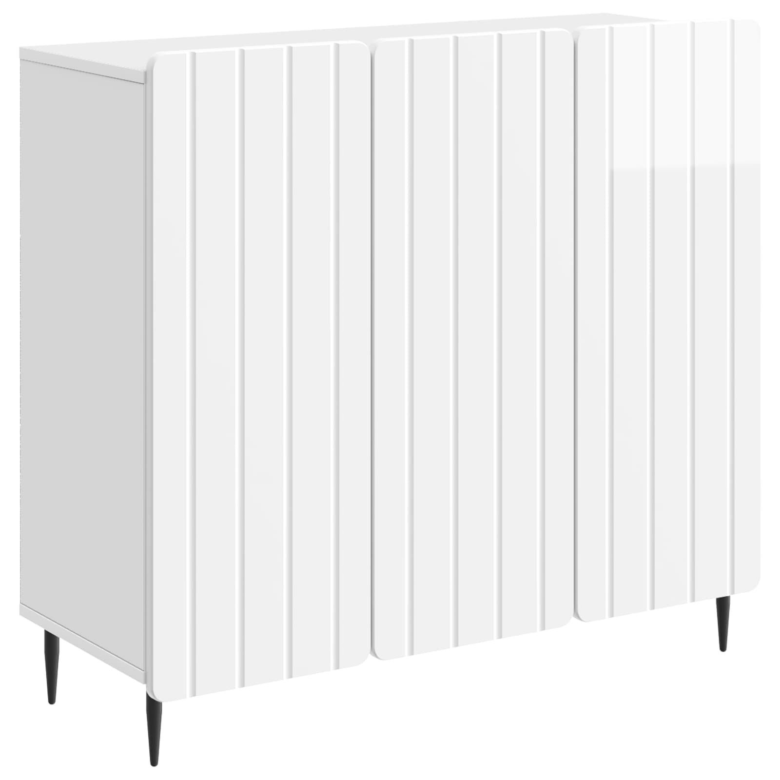 Sideboard Sideboard Hochglanz Weiß 89 x 34,5 x 82 cm Holzwerkstoff
