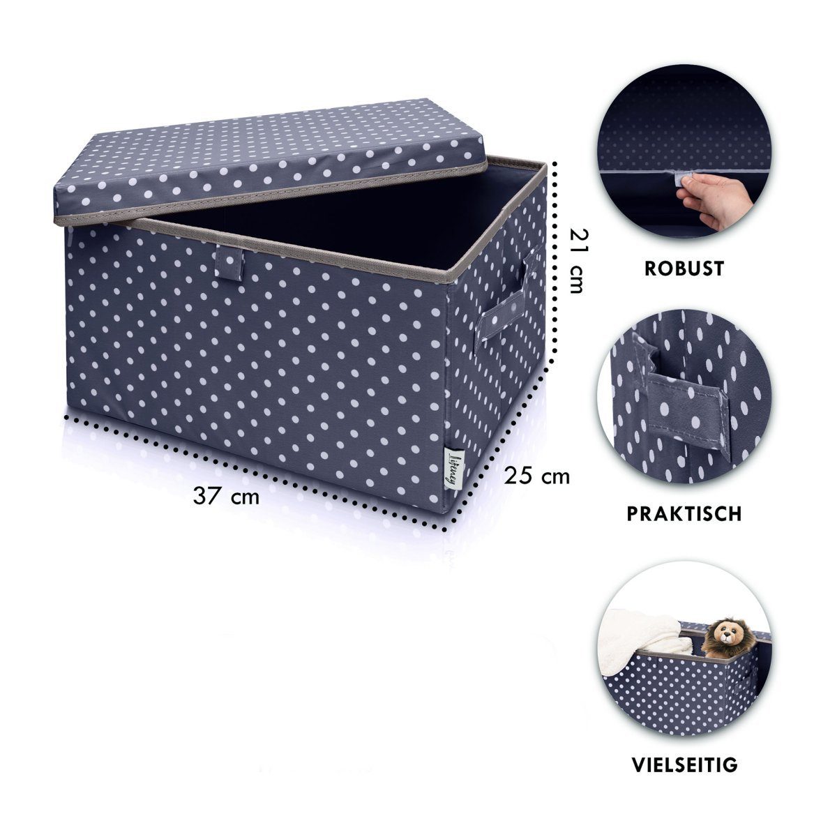 Lifeney Faltbox Aufbewahrungsbox Punkte, Dunkelblau, groß, günstig online kaufen