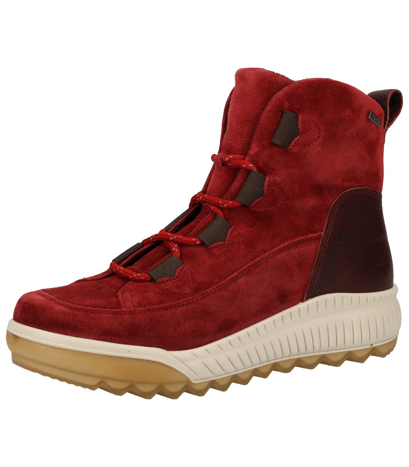 Stiefelette Rot Legero Schnürstiefelette Veloursleder