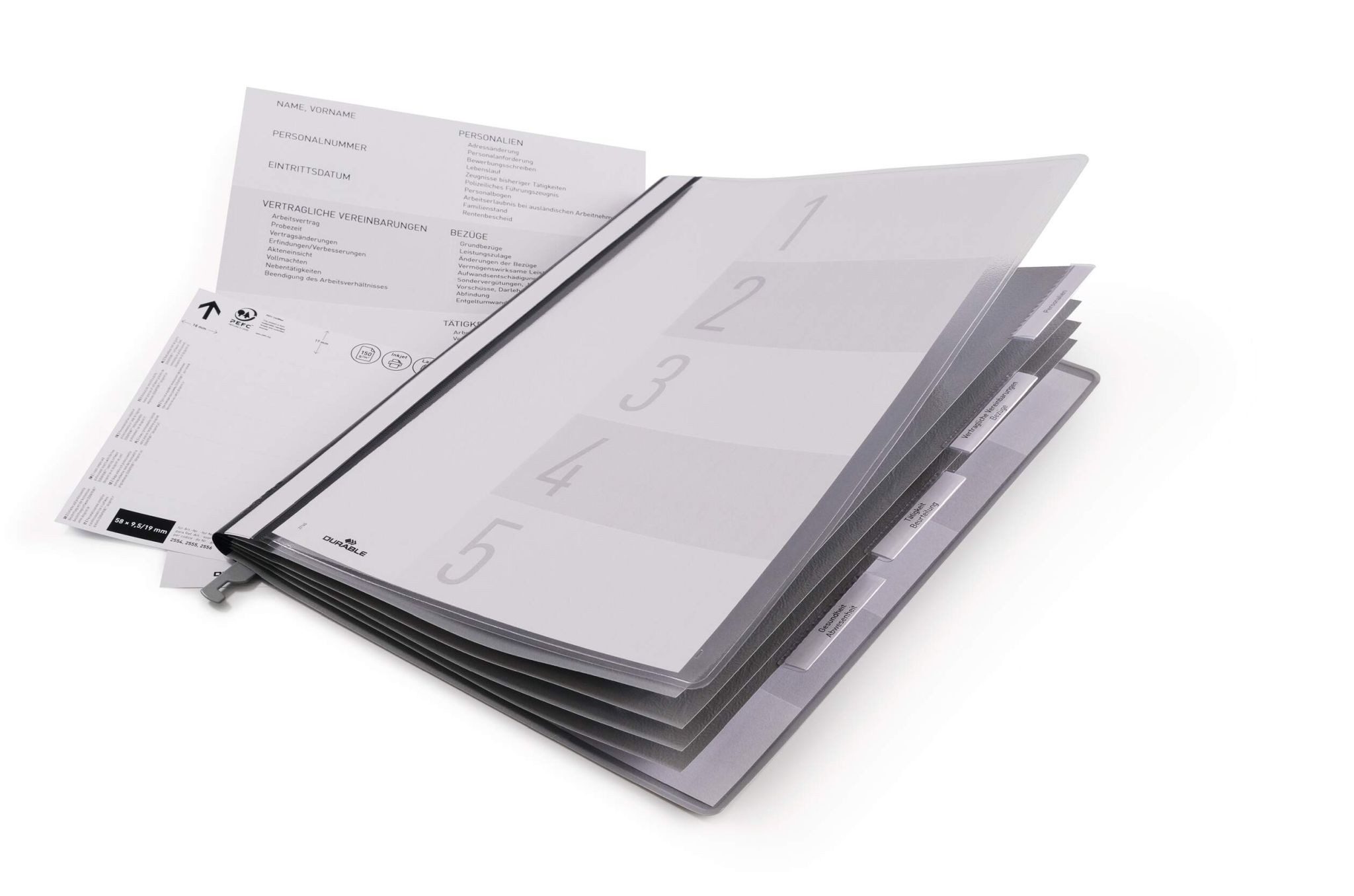 DURABLE Hängeordner Durable Personalhefter A4 gr 5fach Unterteilung und Heftung
