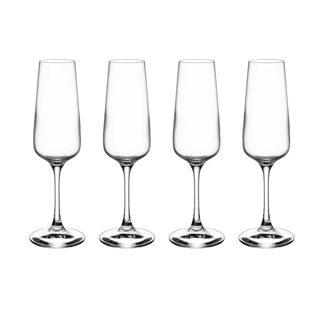 Villeroy & Boch Gläser-Set Ovid Sektglas 4er-Set, 4-tlg., Glas, Kristallglas, 4 Stck, spülmaschinenfest