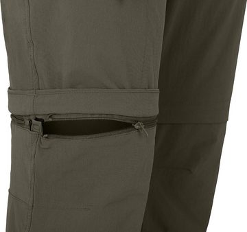 Bergson Zip-off-Hose OSSA Doppel Zipp-Off Herren Wanderhose, vielseitig, pflegeleicht, Normalgrößen, grau/grün