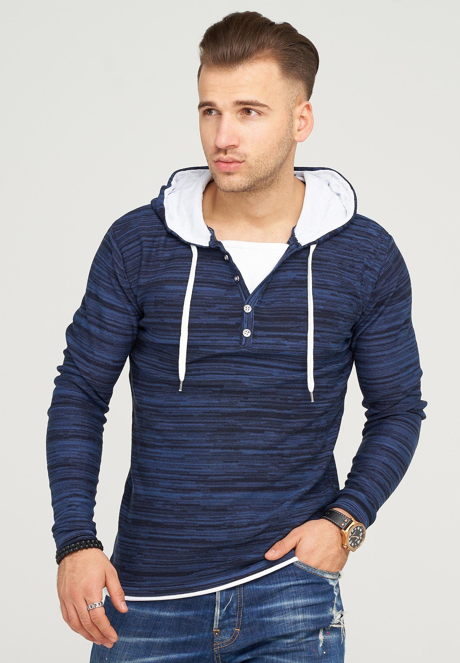 behype Kapuzensweatshirt "JOSHA", in melierter Optik günstig online kaufen