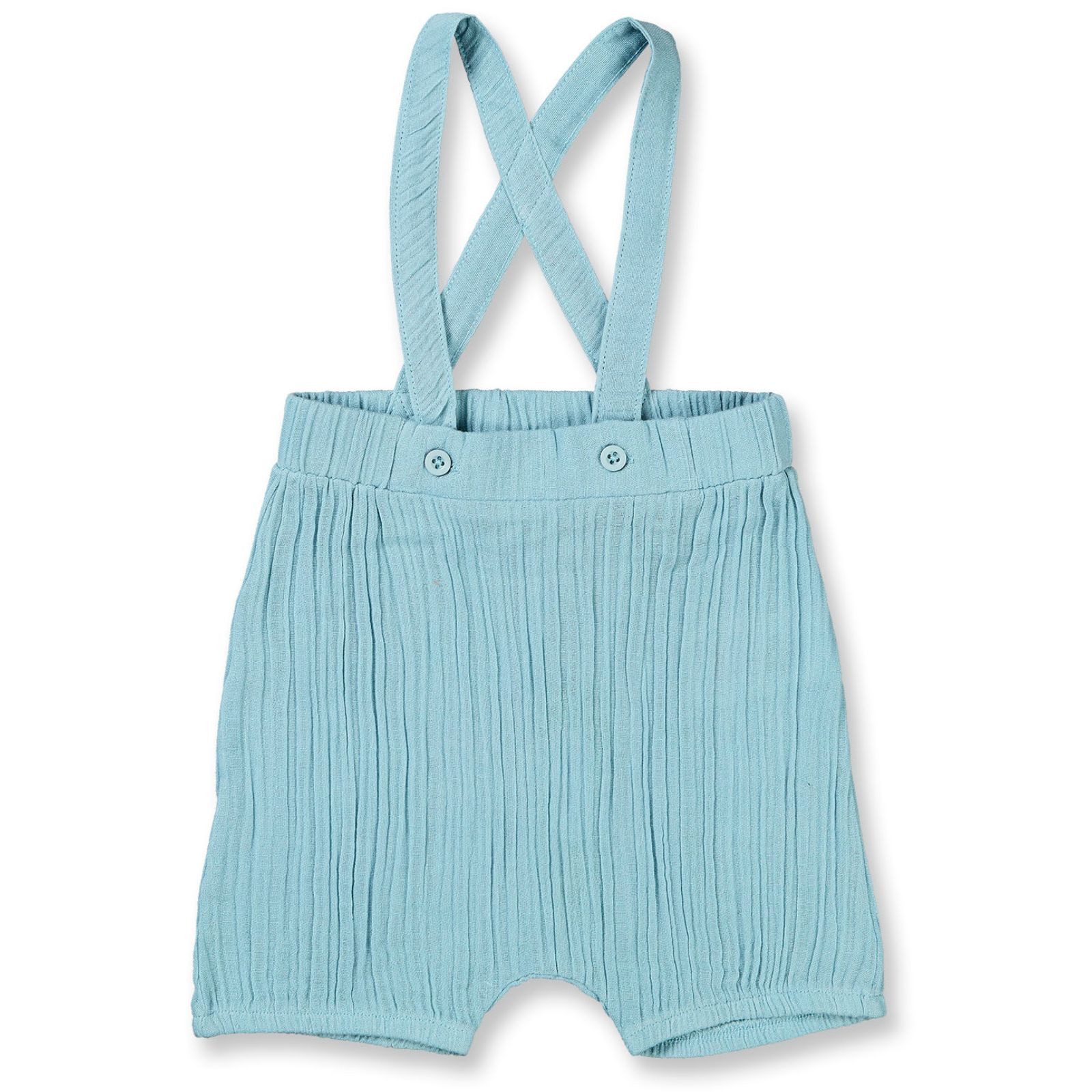 Sense Organics Shorts Sense Organics Naki Baby Latzhose Musselin Dusty Blue 3-6 M