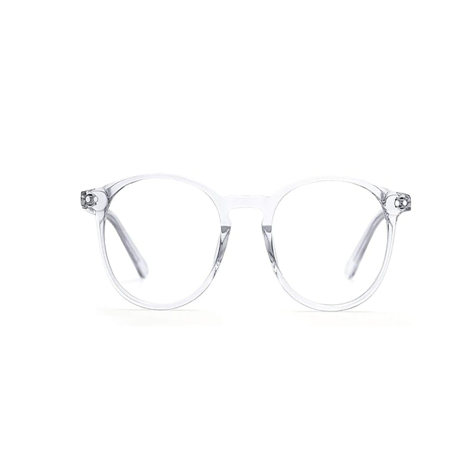 yozhiqu Brille Runder Retro-Brillenrahmen, transparente Gläser, personalisierte, Unisex-Brille, Wechselgläser, hochwertige Materialien