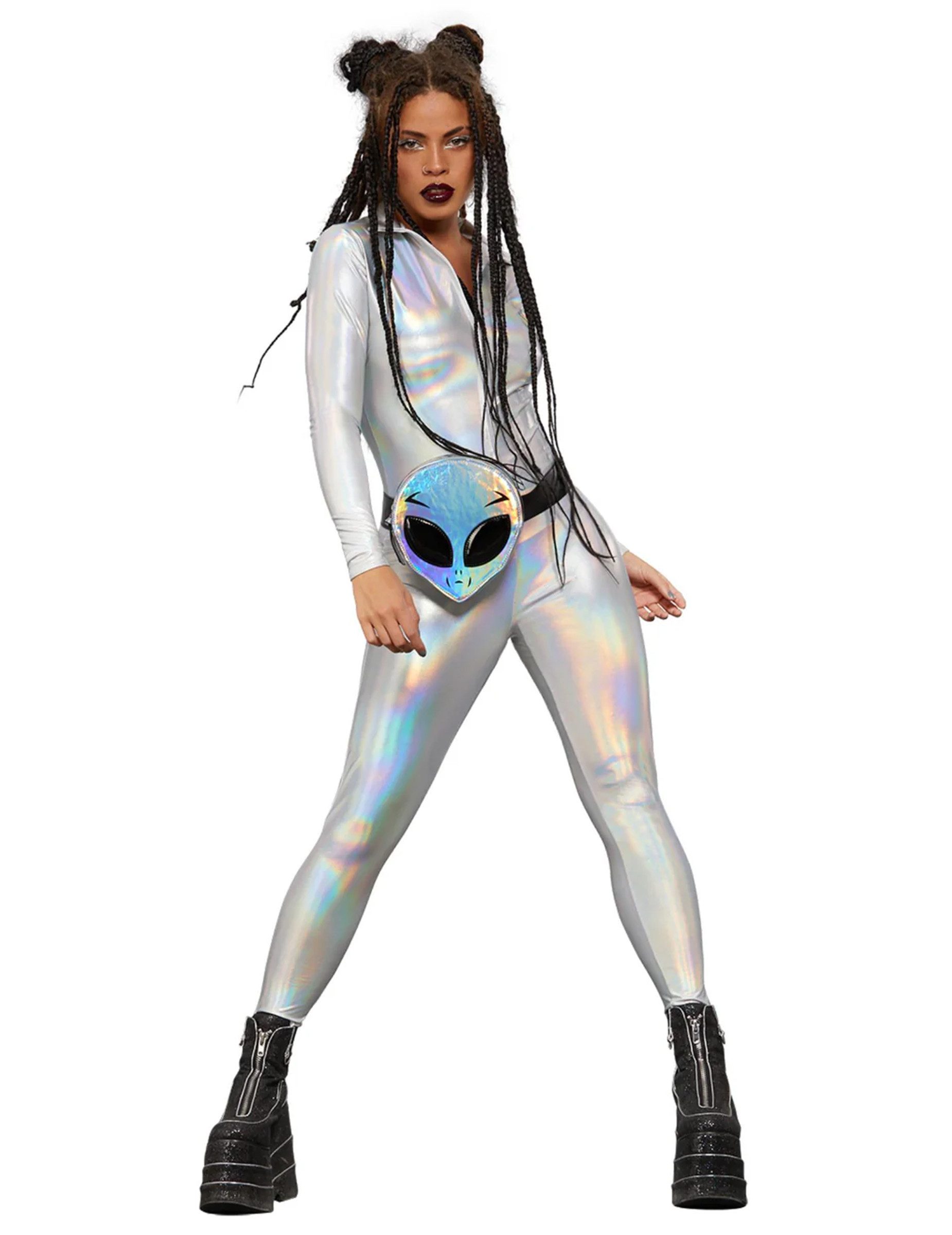 Smiffys Kostüm Holografischer Jumpsuit für Damen Space günstig online kaufen