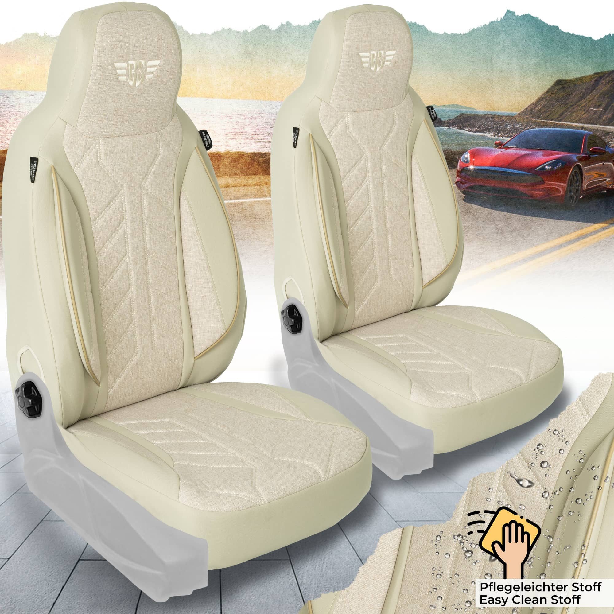 BREMER SITZBEZÜGE Autositzbezug für Nissan Townstar Bj ab 2021 (PLKT205), Set, Schonbezüge Sitzbezüge Fahrer und Beifahrer, in Beige
