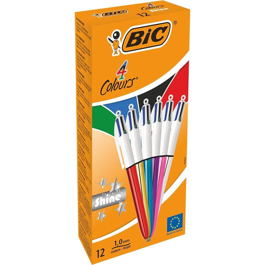 BIC Druckkugelschreiber 12 4-Farben-Kugelschreiber 4 Colours