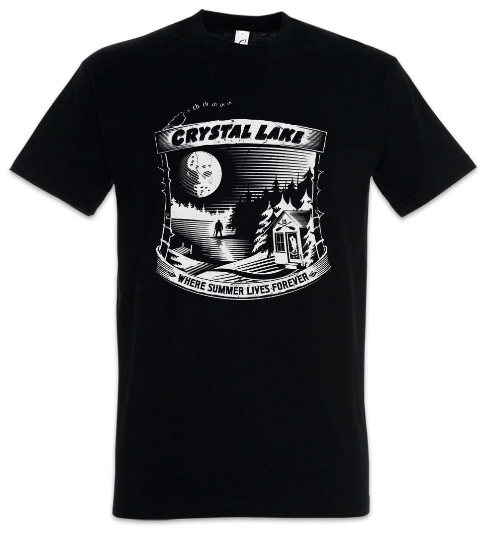 Urban Backwoods Print-Shirt Where Summer Lives Forever Herren T-Shirt Freitag Friday Jason Camp 13 (1-tlg) Vorhees Horror 13th Crystal
