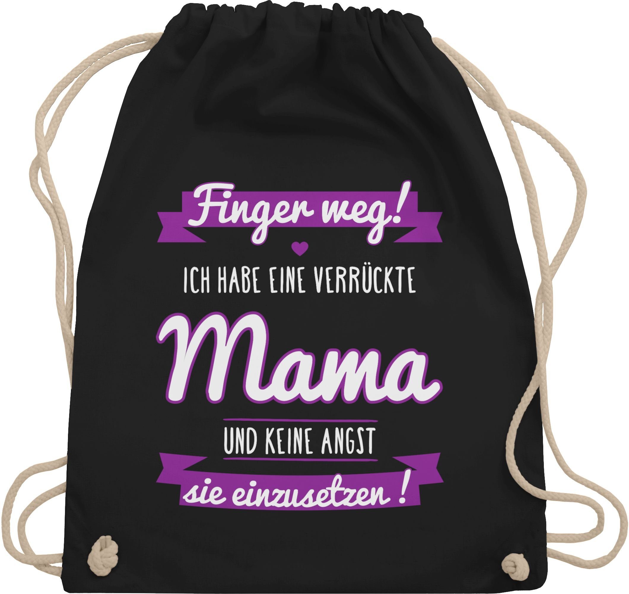 Shirtracer Turnbeutel Ich habe eine verrückte Mama lila, Statement Sprüche Kinder