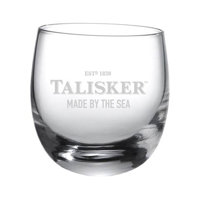 Talisker Whiskyglas Rocking Glas mit Logo und Schriftzug 250 ml Glas