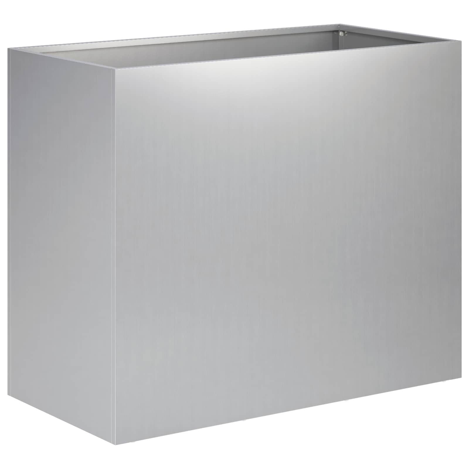 vidaXL Blumentopf Garten-Pflanzgefäß Silber 60 x 30 x 40 cm Verzinkter Stahl (1 St)