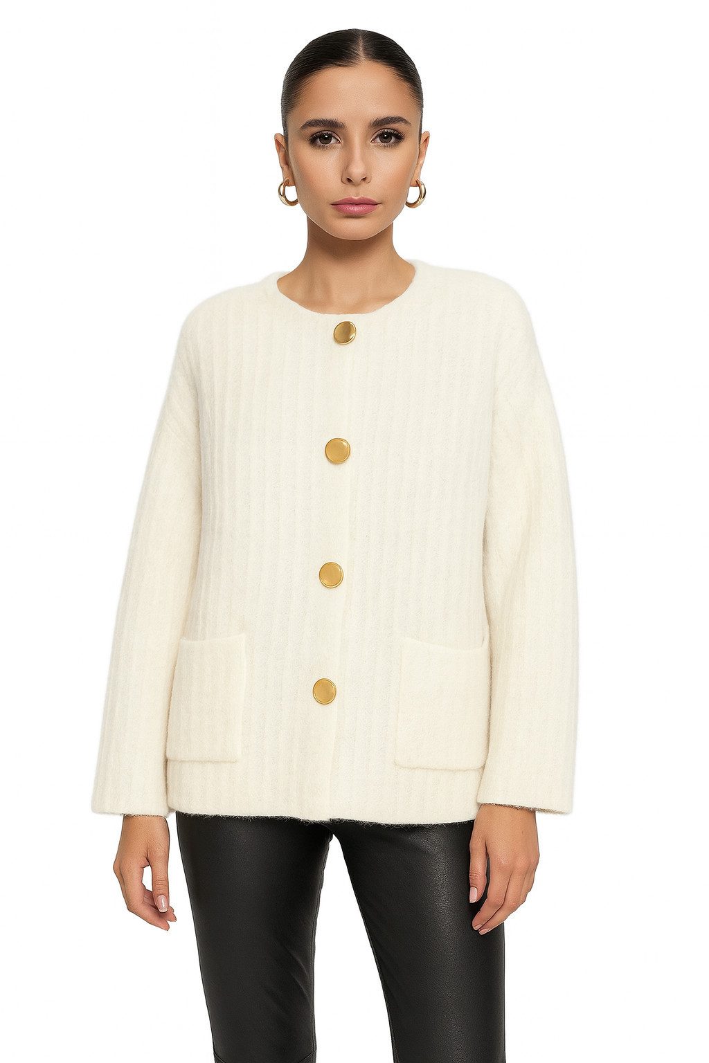 Worldclassca Cardigan WORLDCLASSCA Damen Oversize Cardigan Strickjacke mit Knöpfen Fashion Neue Kollektion - Stilvolle und gemütliche Strickmode für Damen