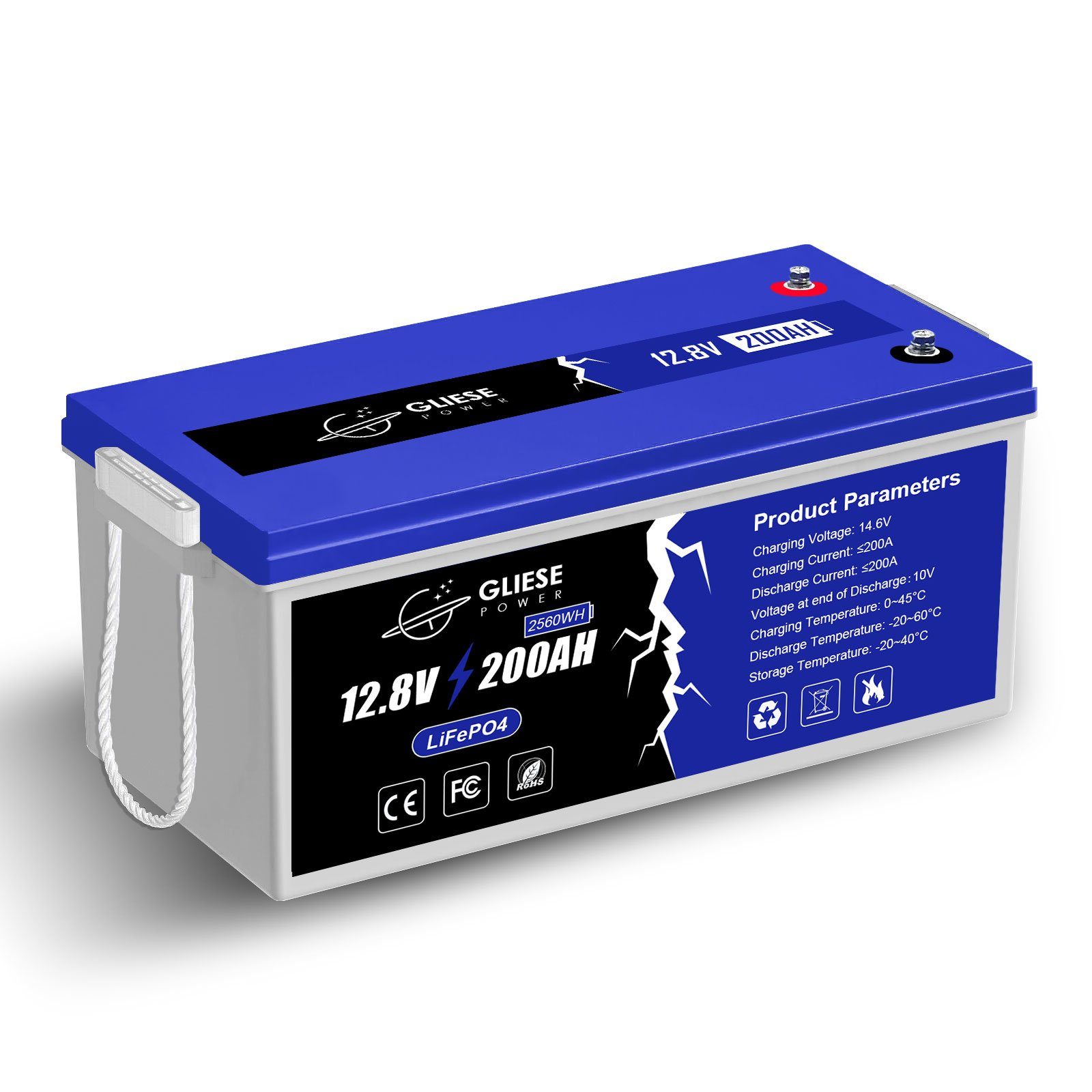 12V 200AH Batterie GLIESE LiFePO4