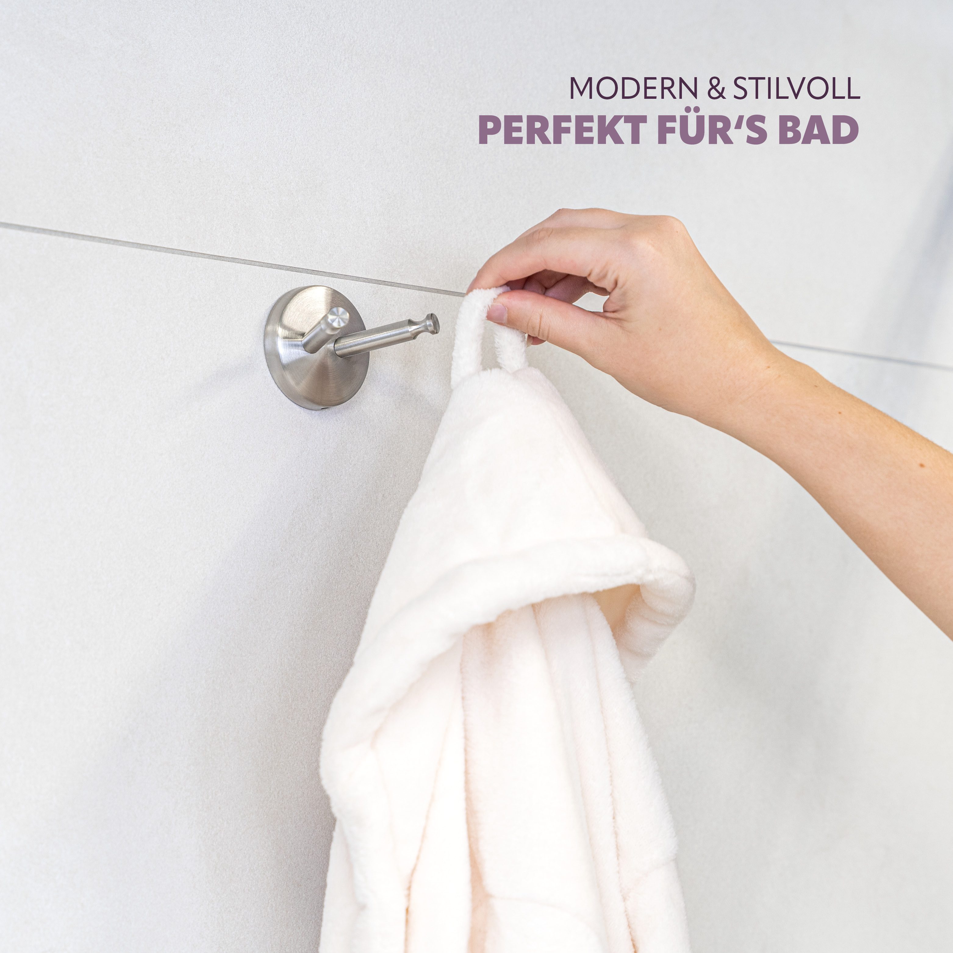 bremermann Handtuchhaken Bad-Serie PIAZZA - 2in1, aus Edelstahl matt günstig online kaufen