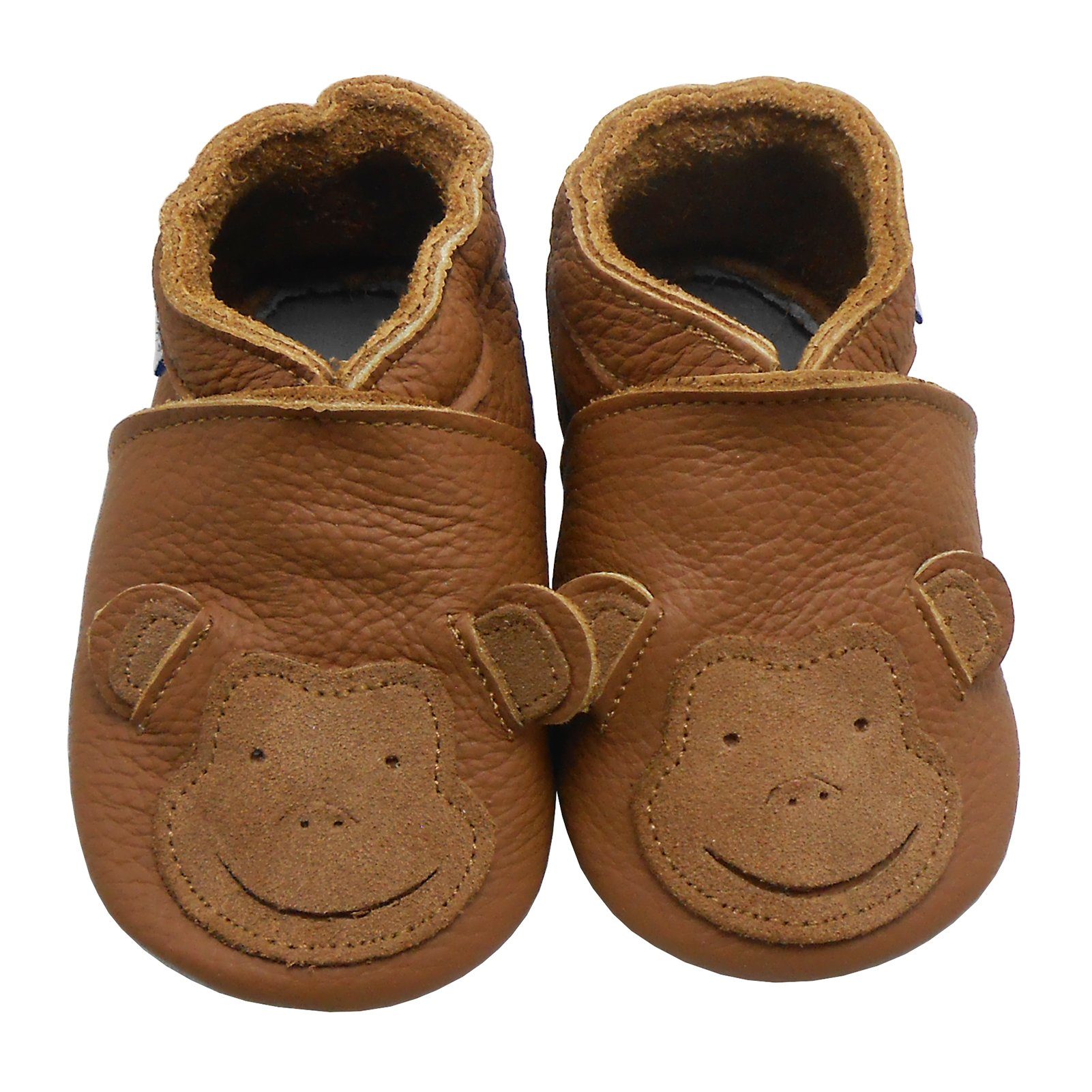 Yihakids Weiche Leder Krabbelschuhe Lauflernschuhe Lederpuschen braun Lauflernschuh 100% Leder