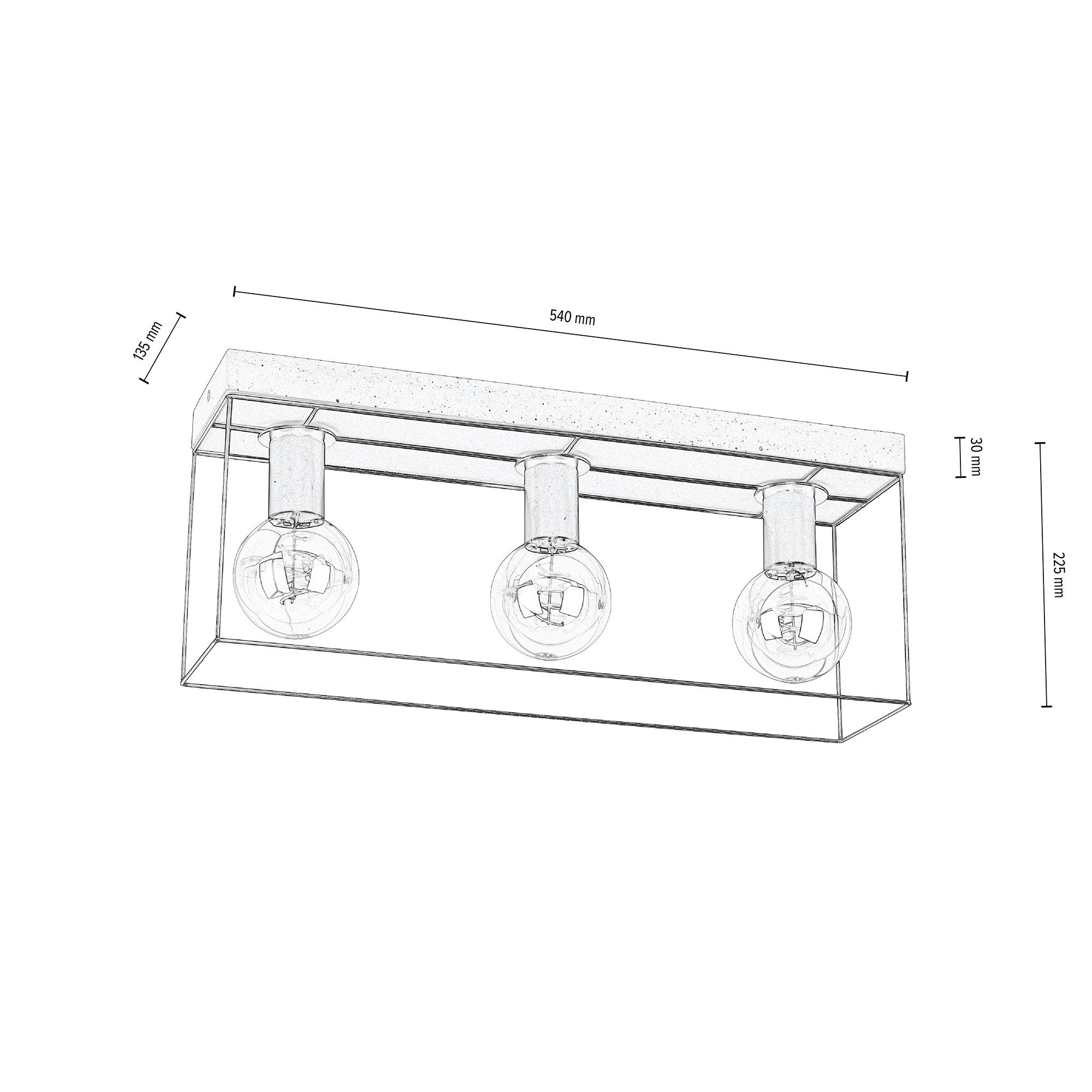 SPOT Light Deckenleuchte GRETTER CONCRETE, ohne Leuchtmittel, Aus echtem  Beton und Metall, passende LM E27 / exklusive, Naturprodukt, Modernes Design