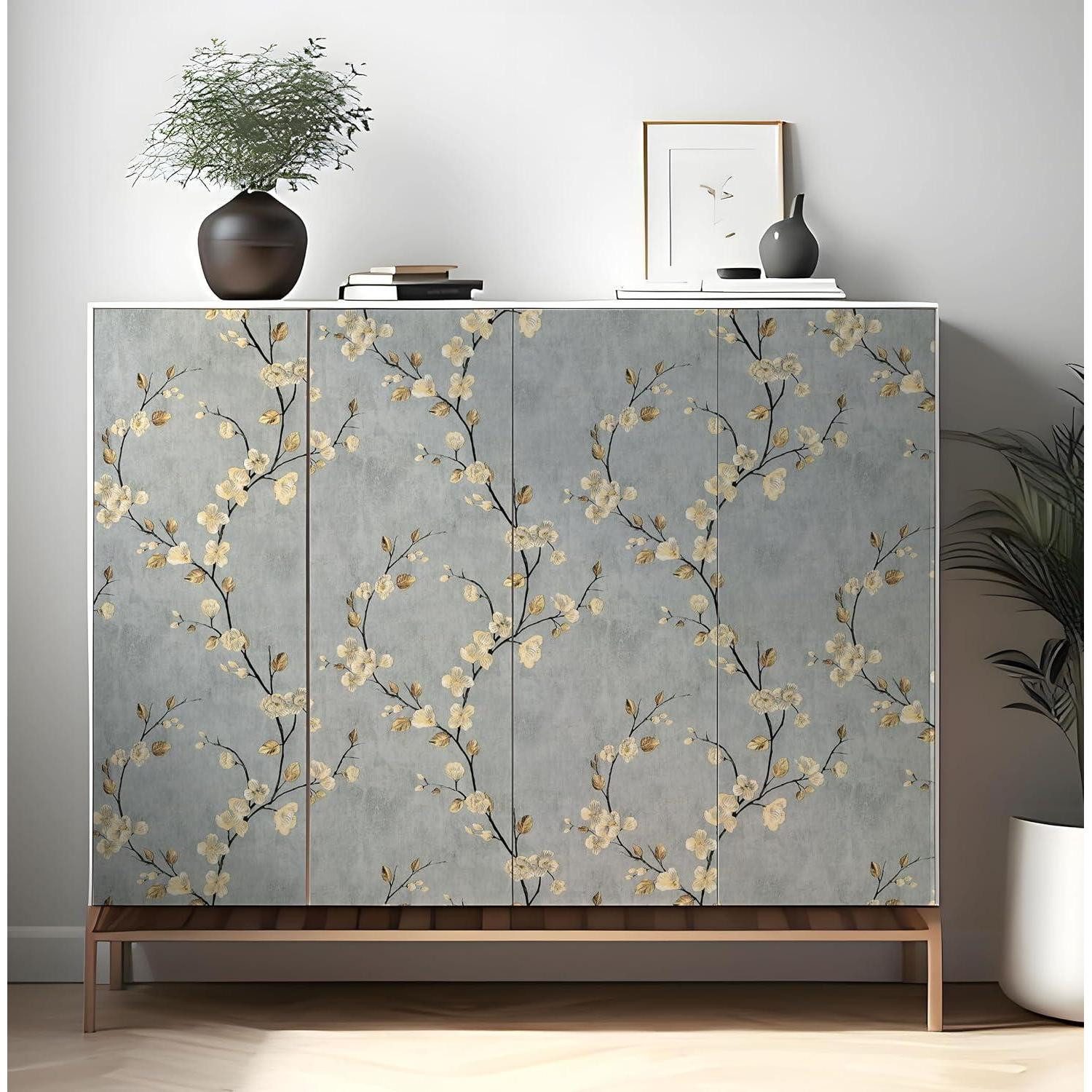 LuxusKollektion Fototapete Fototapete Blumen Vintage 44x300cm Wohnzimmer Blume A 0.4W x 3L m