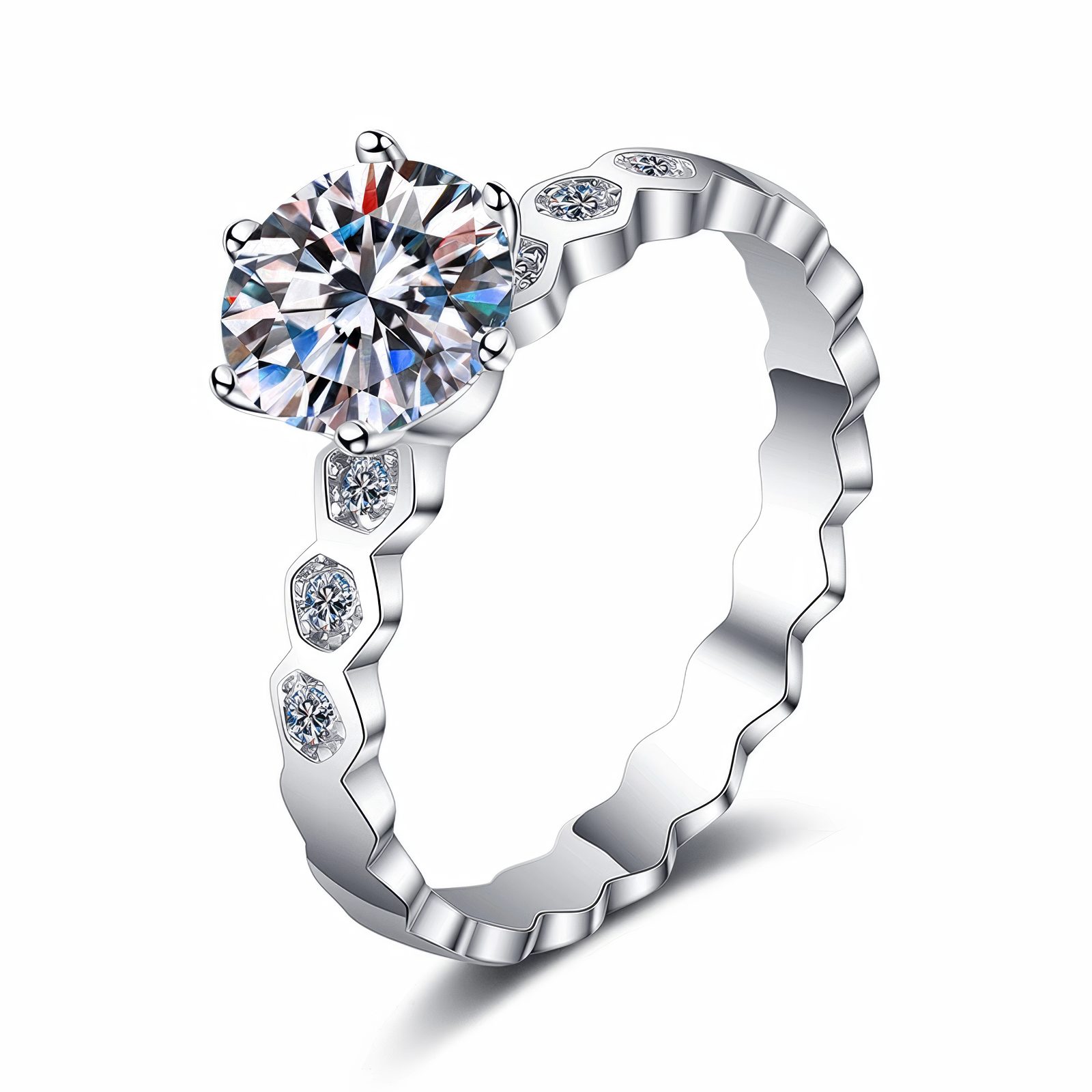 Diamantring ring gold damen 585 echtgold,1.5ct D Vs1labordiamant,wedding ring