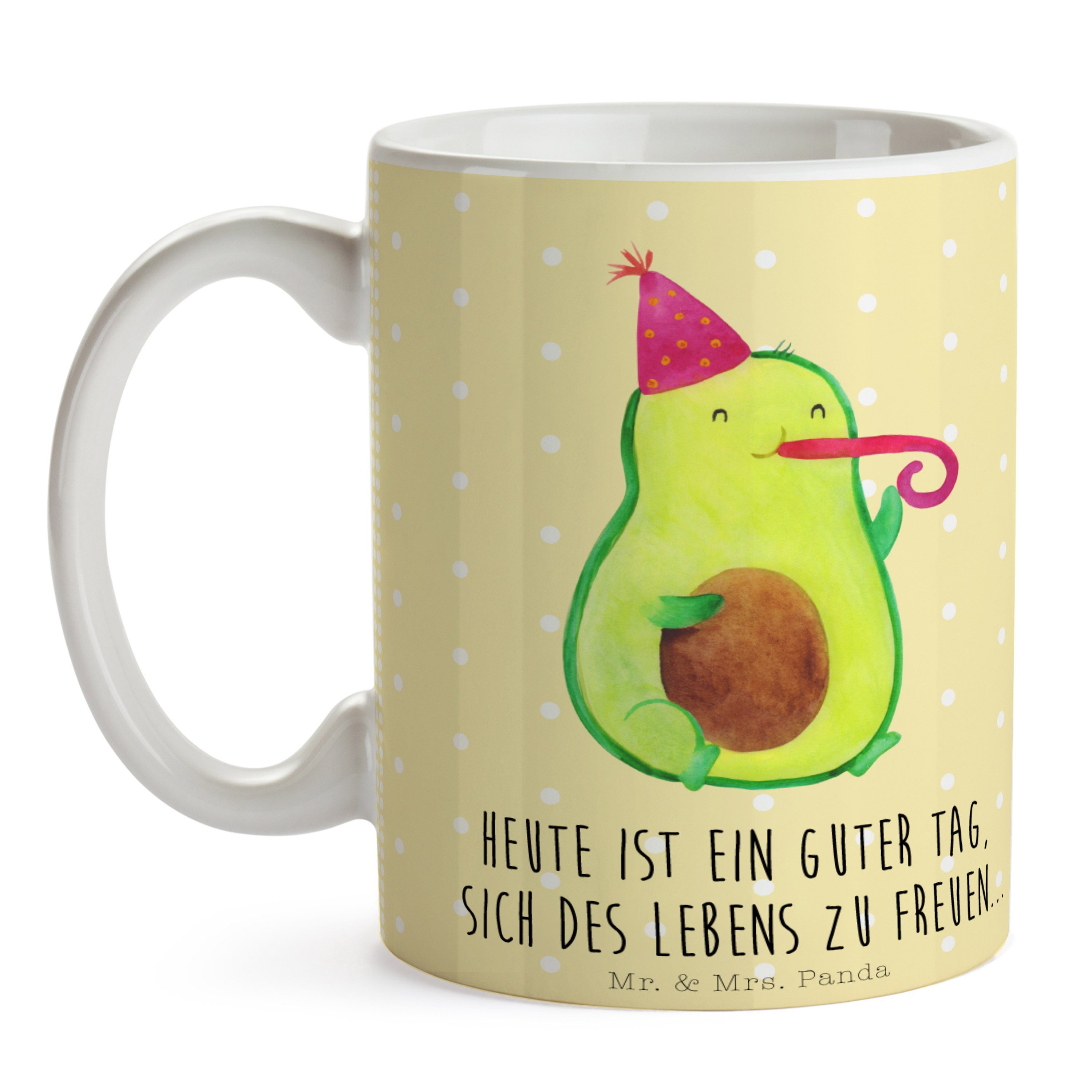 Keramik Tasse Teetasse, - Pastell Geschenk, Geburtstag, - Gelb Panda Mr. & Mrs. Lebens, Avocado Party