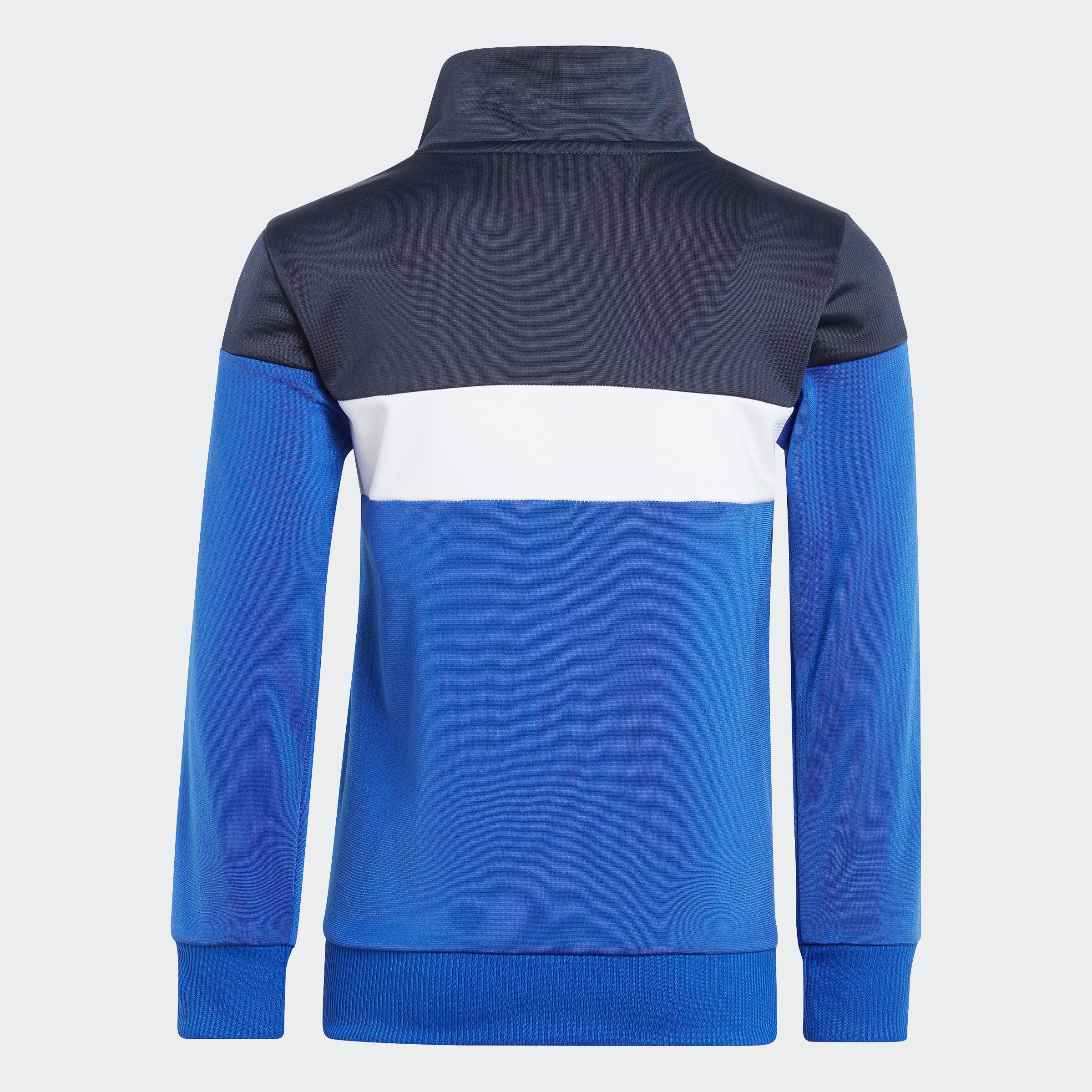 adidas Sportswear Trainingsanzug / 3-STREIFEN TIBERIO Lucid Legend Blue White Ink COLORBLOCK Semi (2-tlg) / SHINY KIDS