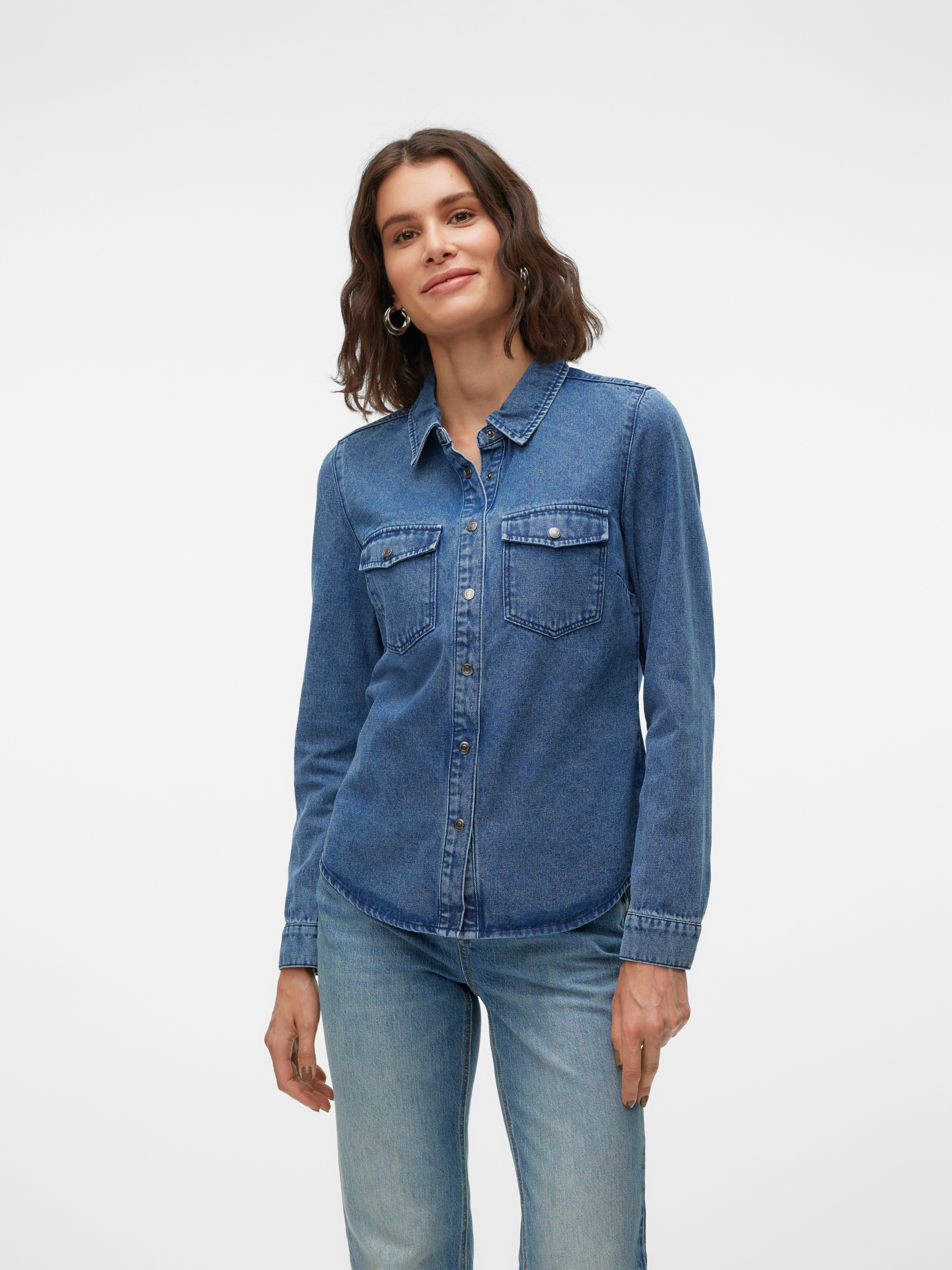 Jeansbluse VMJENNIE LS DENIM SHIRT MIX NOOS