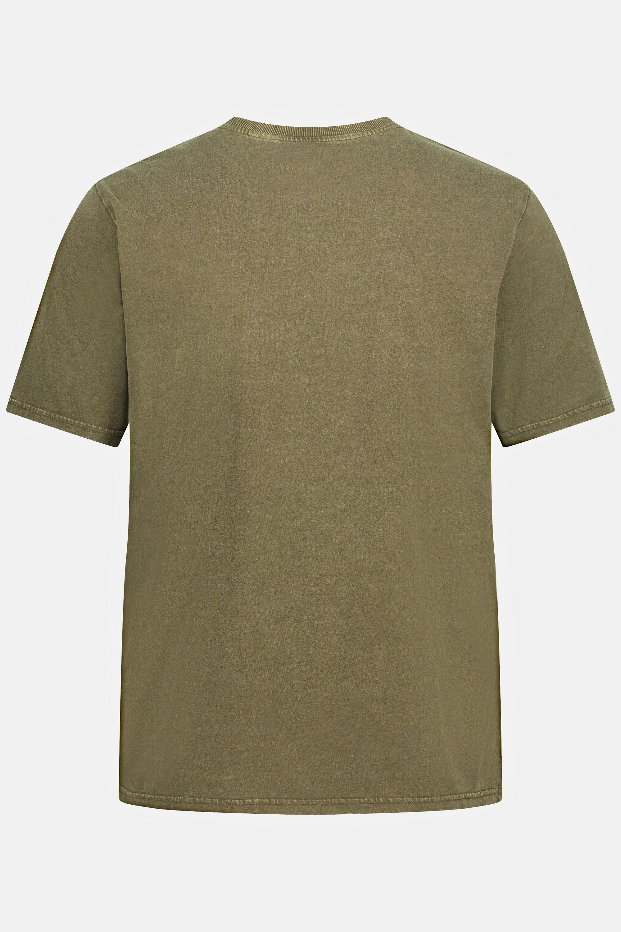 JP1880 T-Shirt T-Shirt Halbarm Brusttasche Rundhals grün