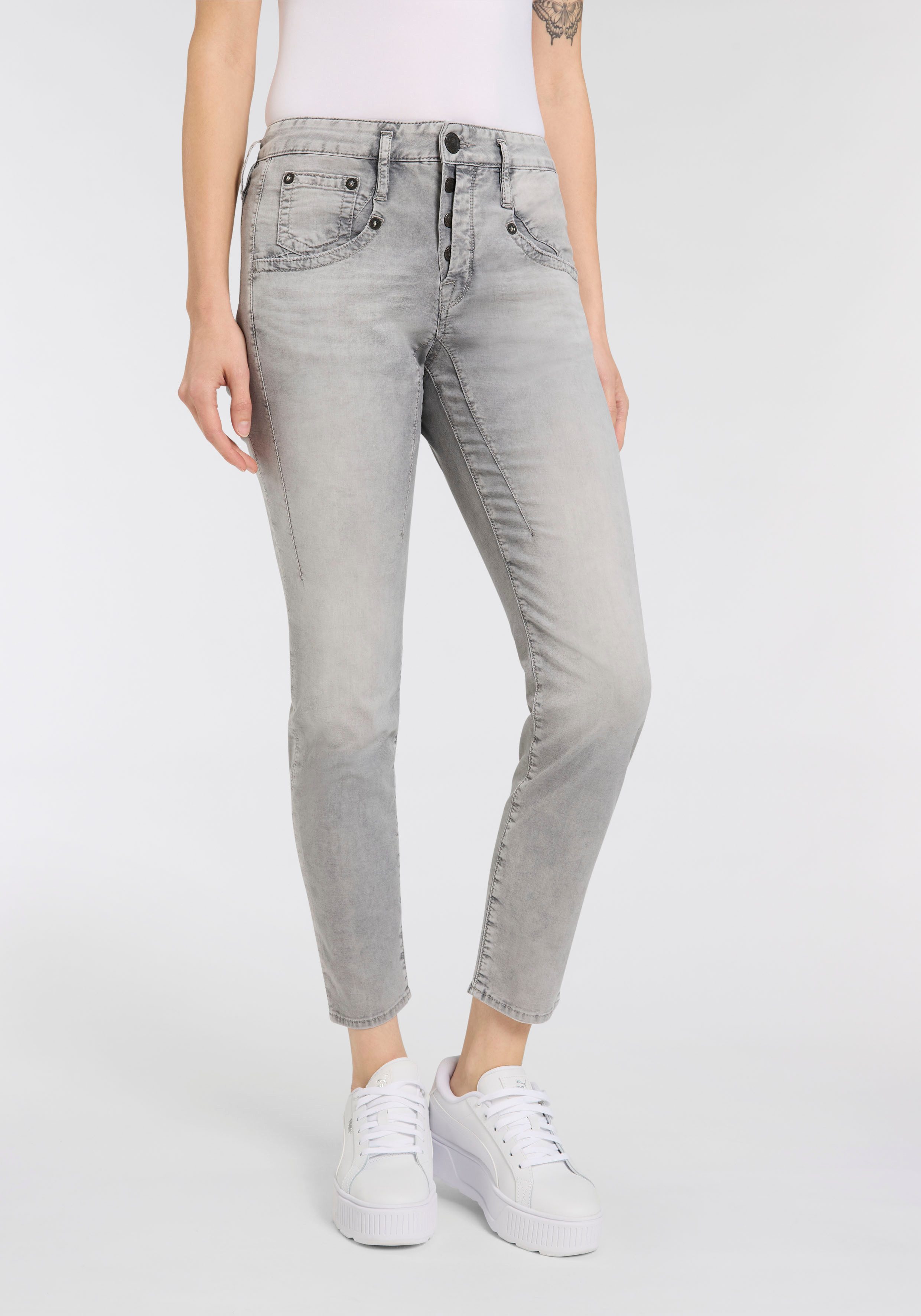 Herrlicher 5-Pocket-Jeans Shyra Cropped Denim Grey Light Stretch in Cropped günstig online kaufen