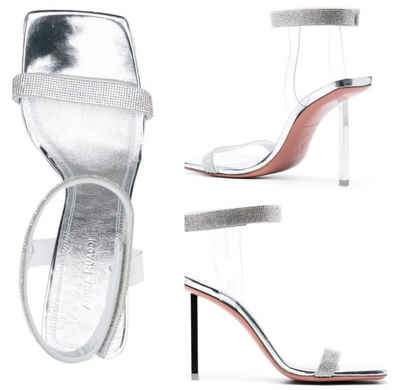 Amina Muaddi AMINA MUADDI Silver Rih 95 Crystal Sandals Pumps Shoes Schuhe Crystal Pumps