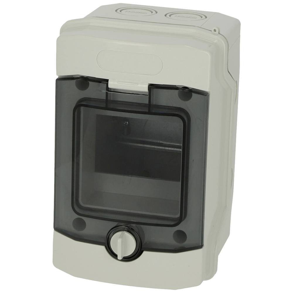 Fibox Montagedose Gehäuse, 4 Module, transparente Tür - 1 Reihe 7350000, (Deckel Transparent, UV-beständig, halogenfrei)