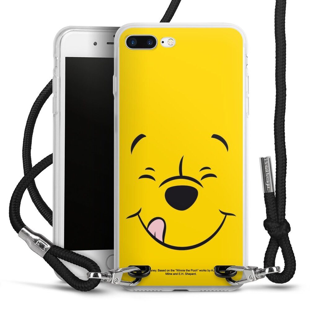 DeinDesign Handyhülle Winnie Puuh Offizielles Lizenzprodukt Disney Puuh Closeup, Apple iPhone 8 Plus Handykette Hülle mit Band Case zum Umhängen