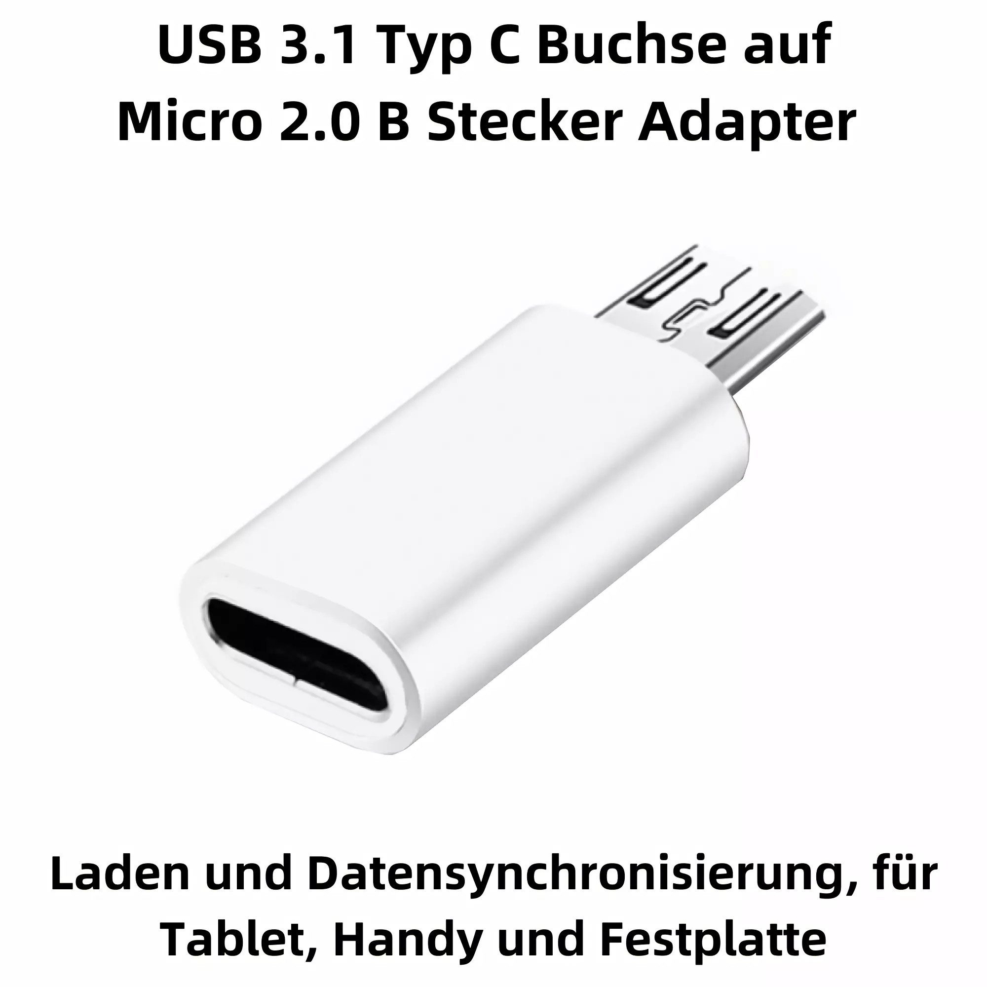 Bolwins I25 USB C auf micro USB Adapter Typ-C Buchse auf Micro B 5pin Stecker USB-Adapter Micro-USB (Micro-B, 5-Pin) zu USB-C (Typ C), 0 cm, USB-C auf Micro-USB – Bild 2 von 5
