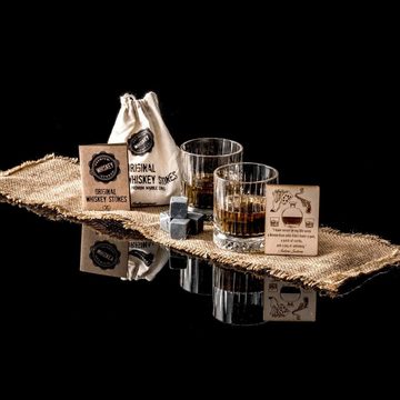 Hediyesepeti Cocktail-Set Whisky Stones Set mit 12 Marmor Eiswürfeln und 2 Gläsern inklusive, (12-tlg)