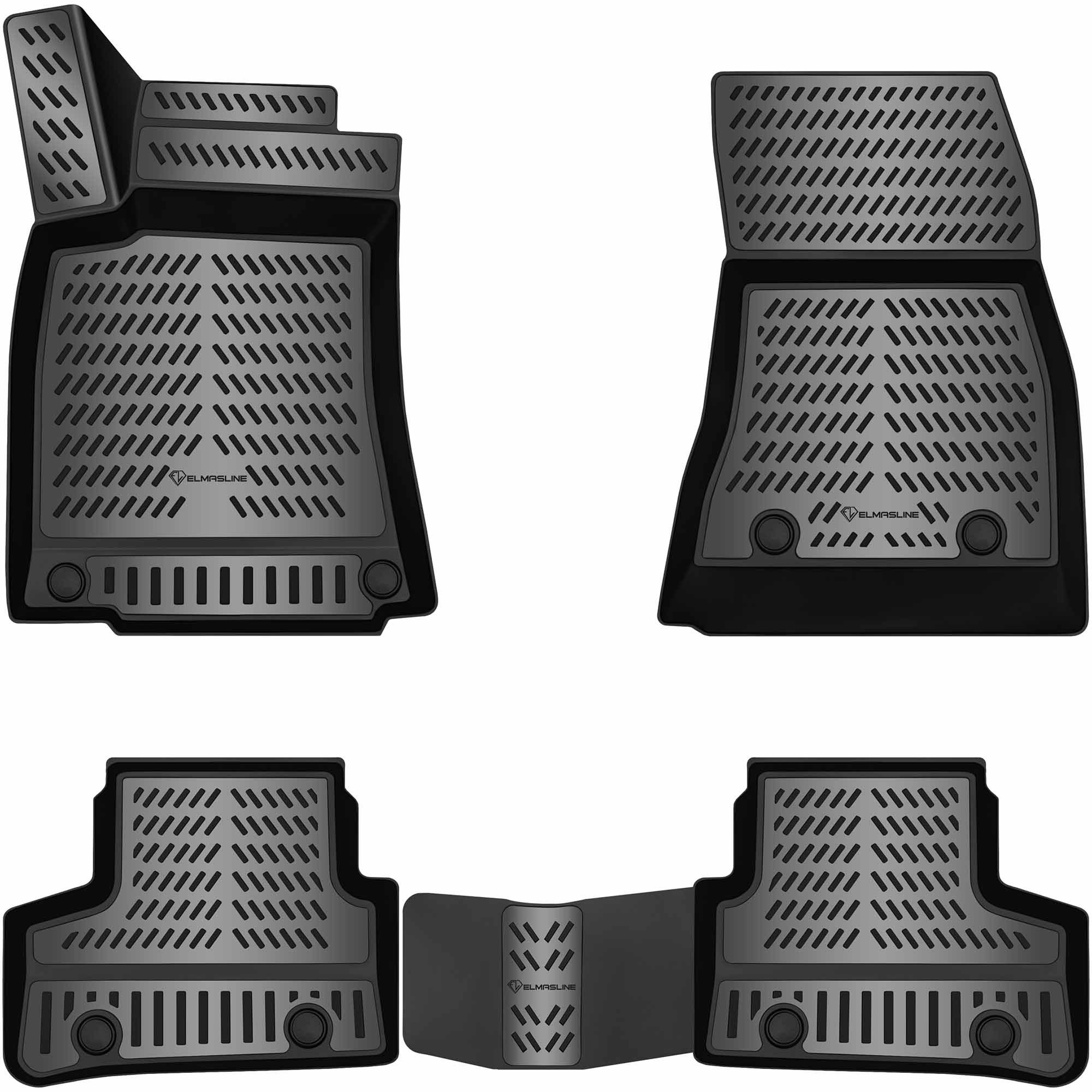 ELMASLINE Auto-Fußmatten Gummi (4 St), für NISSAN QASHQAI J12 (2021-2025) E-Power (Hybrid) - 3D Gummimatten mit extra hohem Rand für mehr Schutz - Passend für Baujahre:, 2021 - 2025