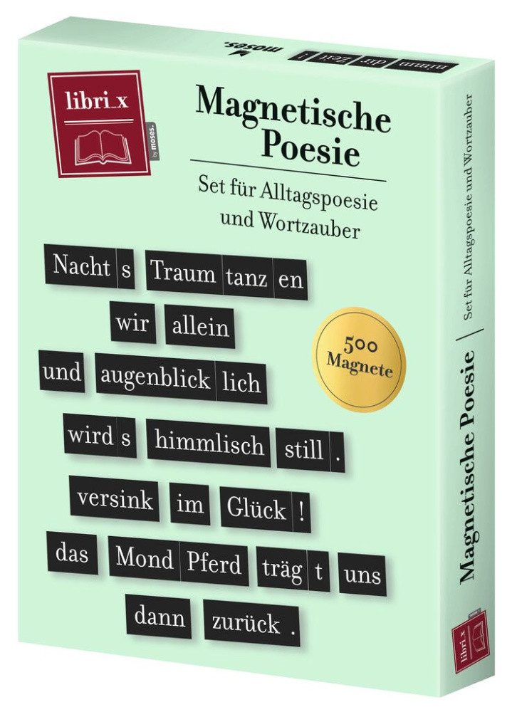 Moses. Verlag Magnettafel Magnetische Poesie Geschenkbox, 500 Magnete, Wortspiel