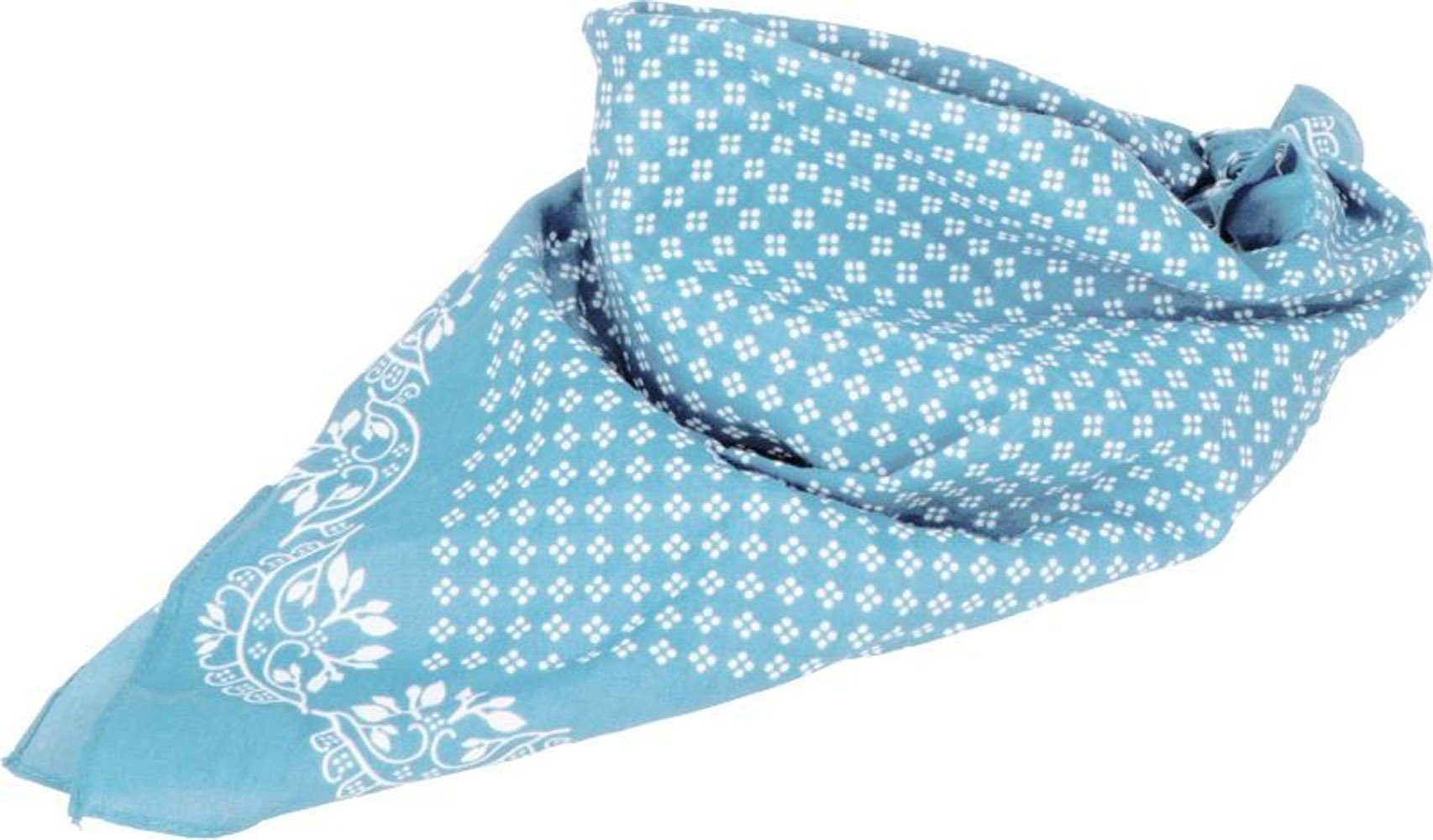Goodman Design Modetuch Trachtentuch Bandana Vierecktuch Kopftuch, aus Baumwolle Sky Blue