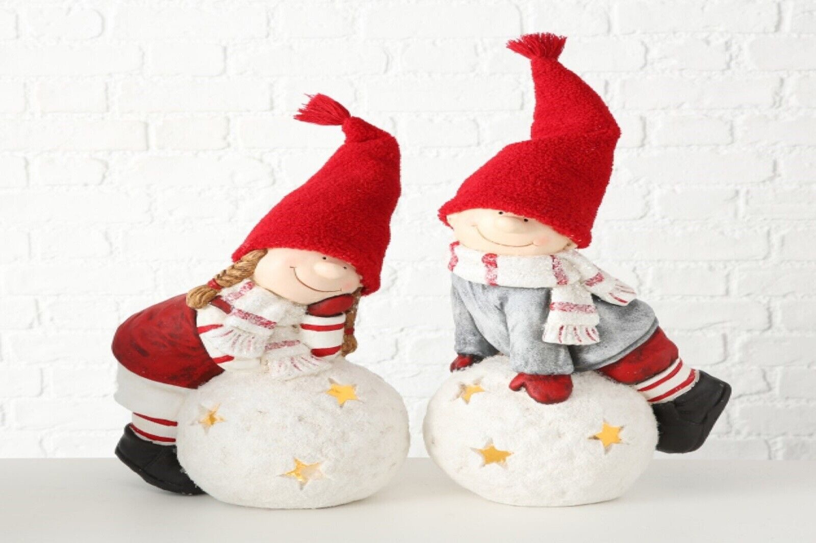 BOLTZE GRUPPE GmbH LED Dekofigur LED Dekofigur Mädchen/Junge Kunststoff H.60 cm