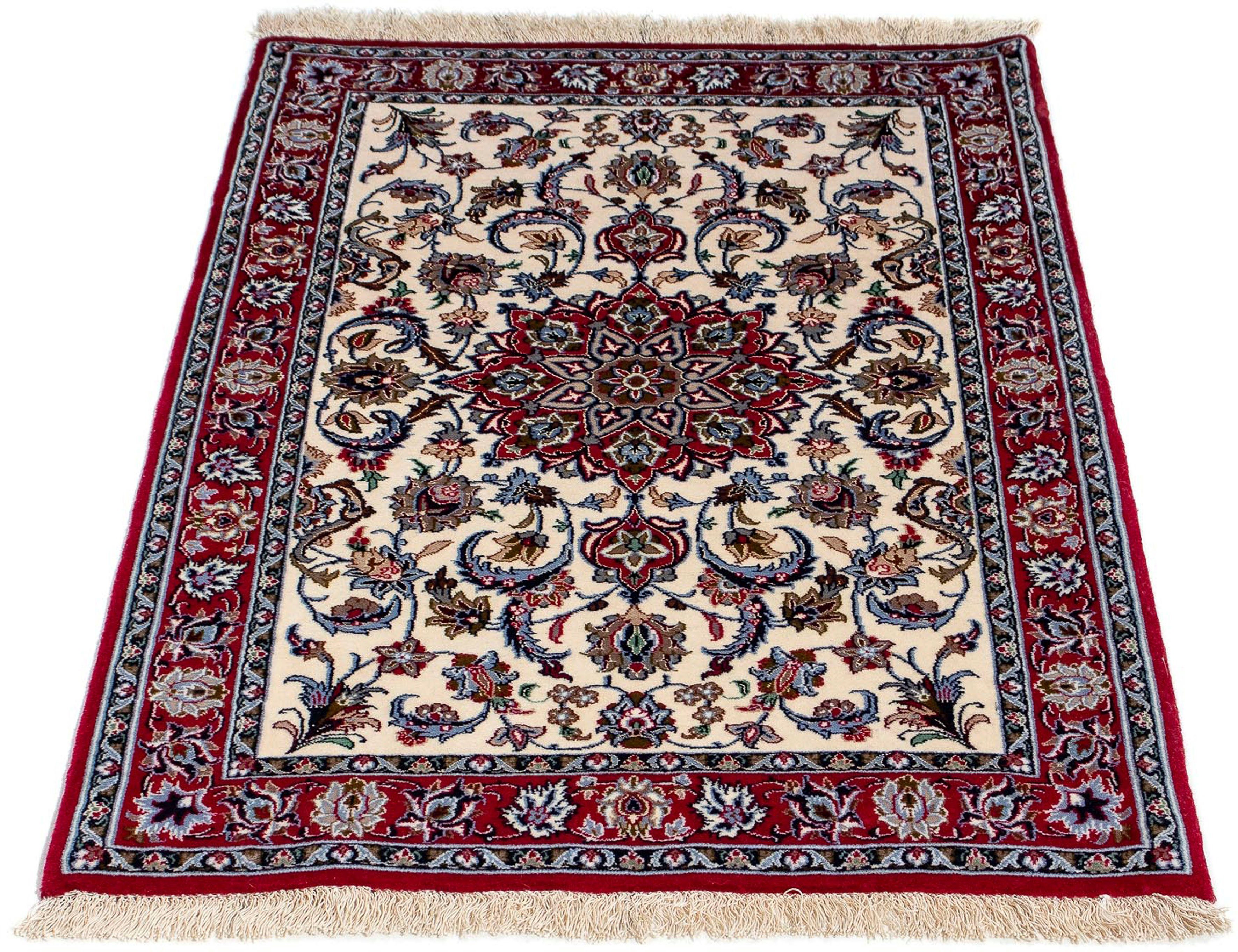 Orientteppich Perser - Isfahan - Premium - 102 x 70 cm - dunkelrot, morgenland, rechteckig, Höhe: 6 mm, Wohnzimmer, Handgeknüpft, Einzelstück mit Zertifikat