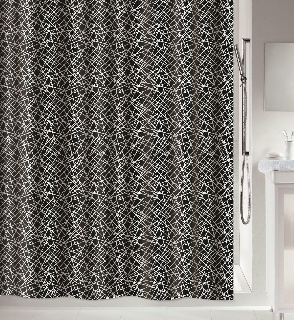 spirella Duschvorhang »LINES« Breite 180 cm, Anti-Schimmel Textil- Duschvorhang, Polyester, 180x180 cm, waschbar online kaufen | OTTO