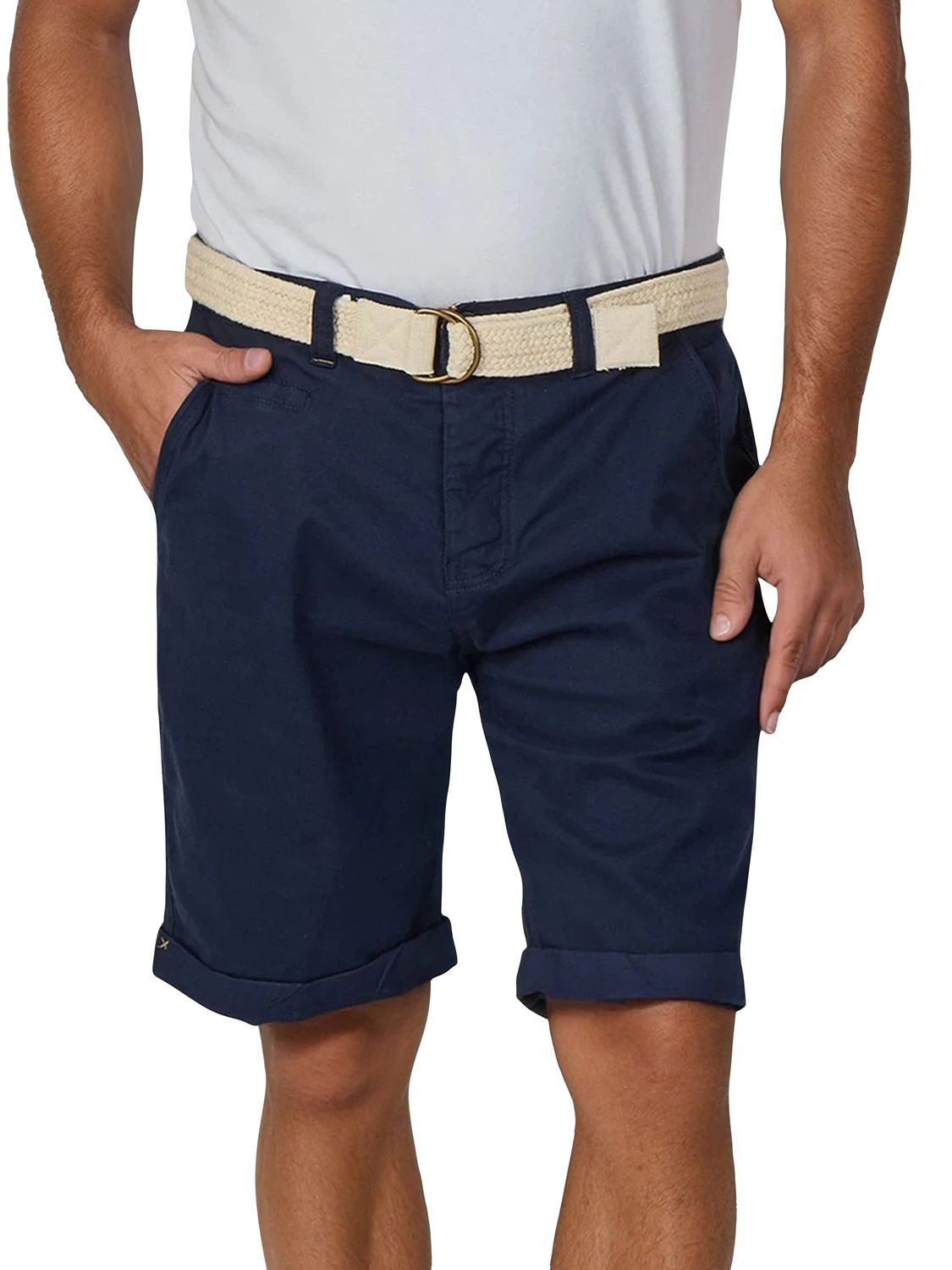 riverso Chinoshorts Herren Shorts RIVHenry Regular Fit Bermudashorts mit Gürtel
