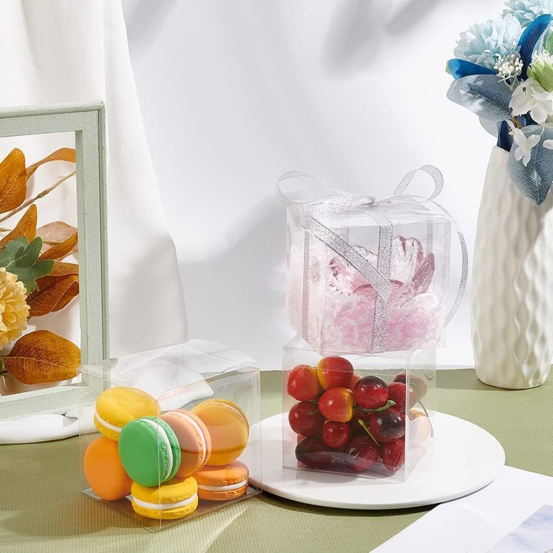 Benecreat Geschenkbox Geschenkboxen 9 x 9 x 9 cm transparent 30er Set für Süßigkeiten (30-teiliges Geschenkboxen-Set für Feiern, Gastgeschenke und Deko, 30 St., – Bild 2 von 5