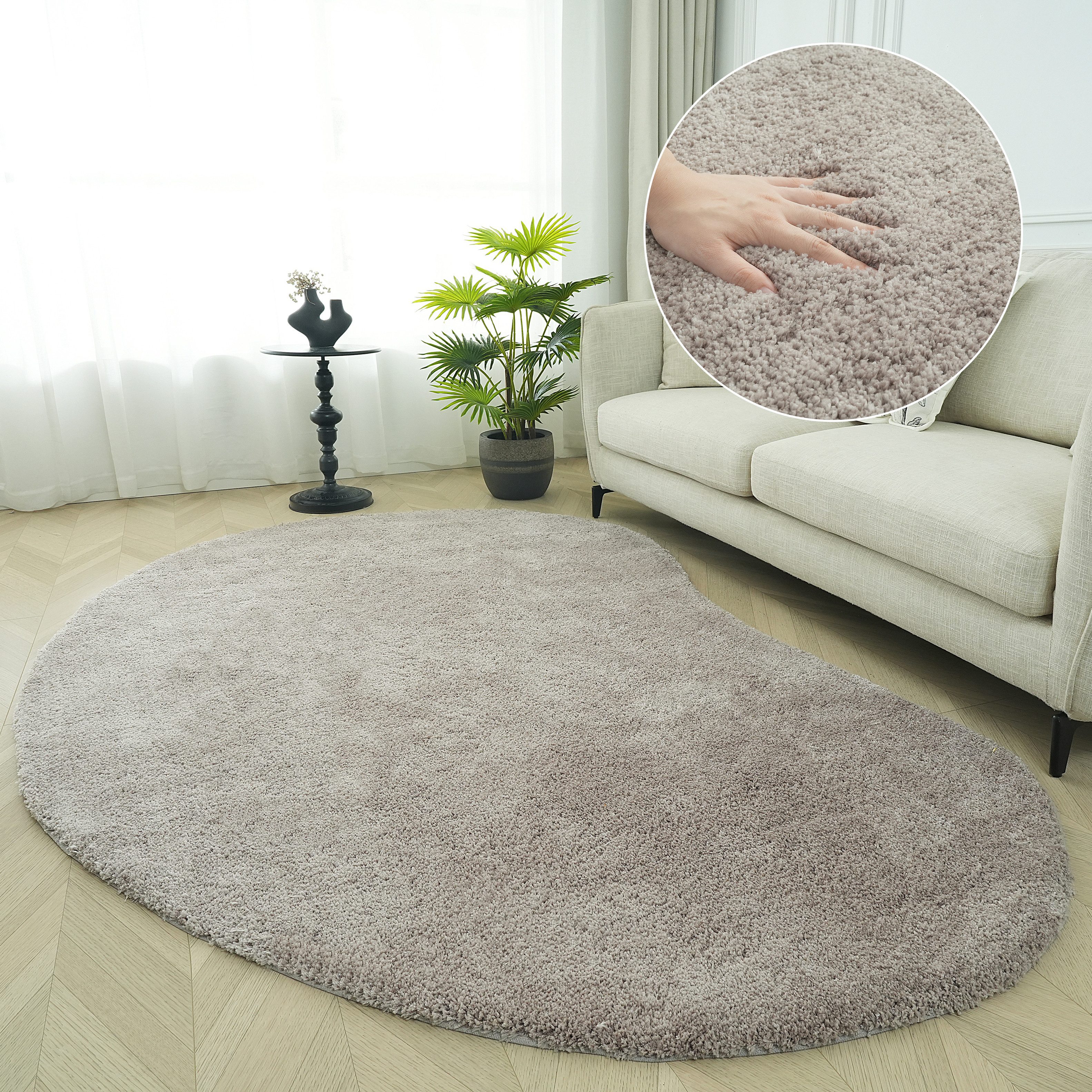 LeGer Home by Lena Gercke Hochflor-Teppich Halrum, einfarbig, besondere For günstig online kaufen