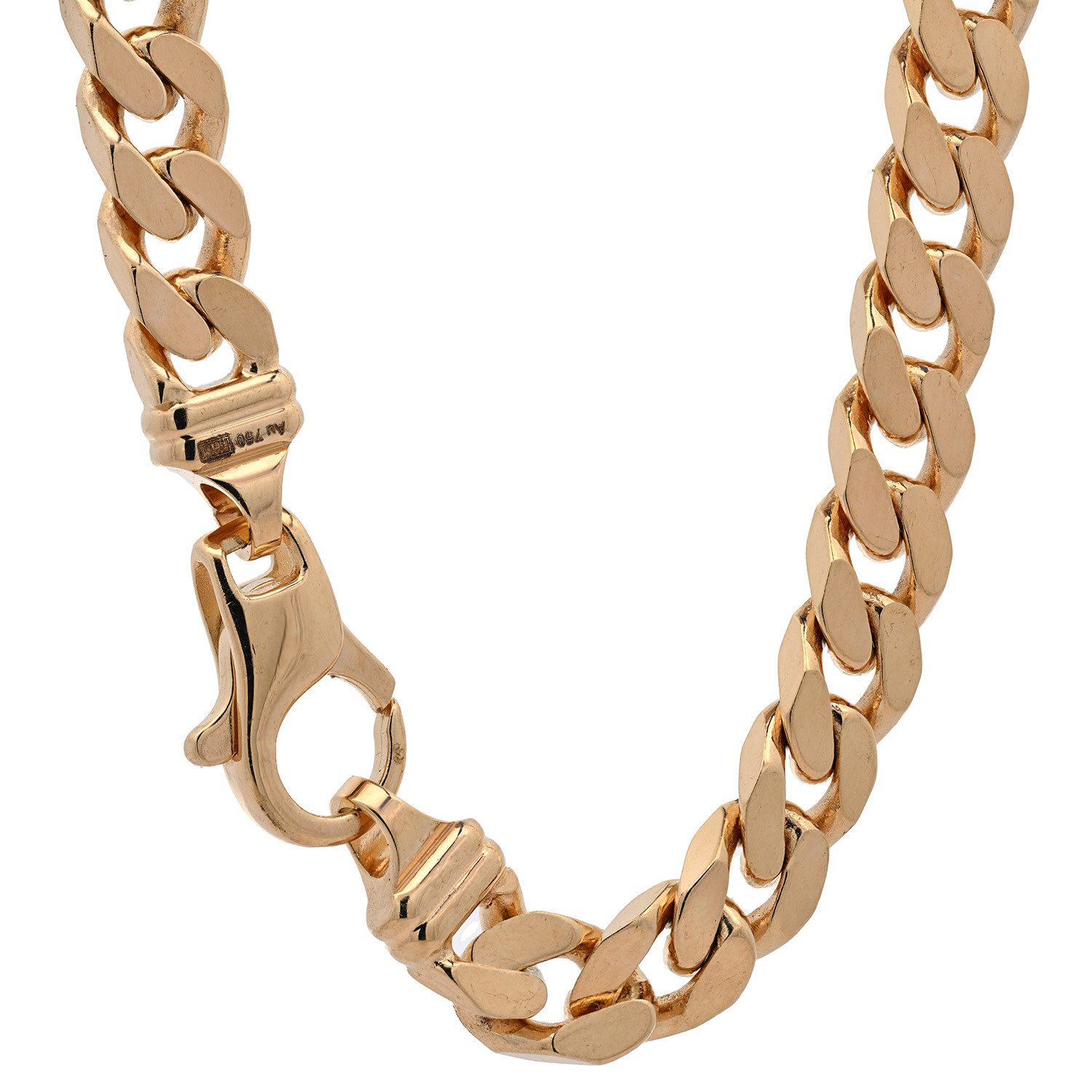 HOPLO Goldarmband Goldkette Panzerkette Armkette - Breite 6,0 mm 19 cm 750-18 Karat Gold, Made in Germany