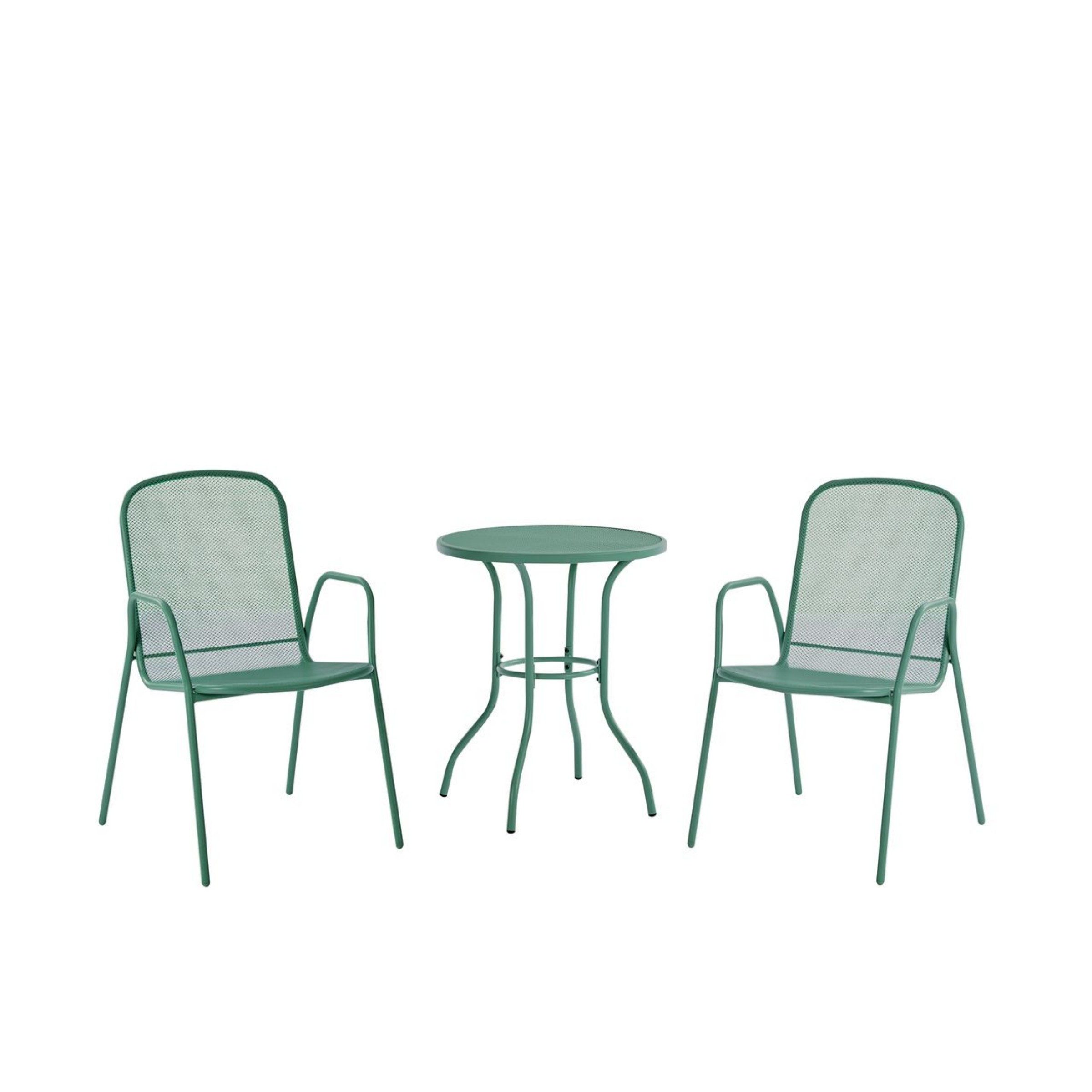 Happy Home Gartenstuhl Garten Balkonset Bistroset Gartenmöbel Rattanset 3tlg. Bistro-Set